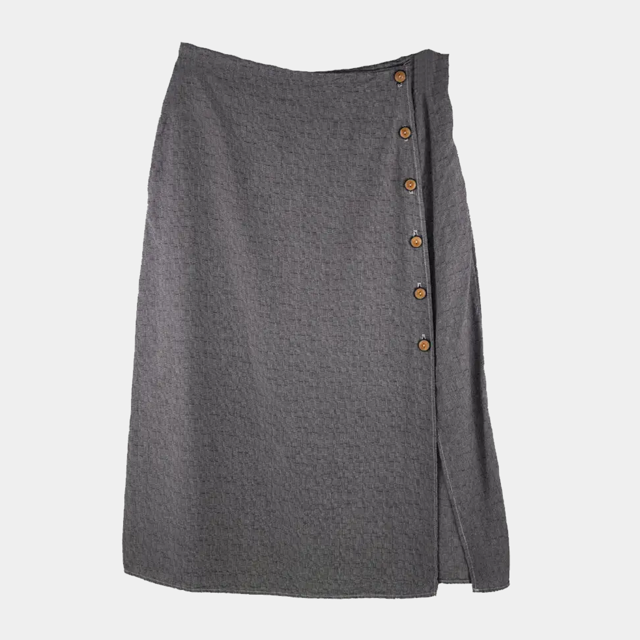 Textured Tencel Skirt with Buttons