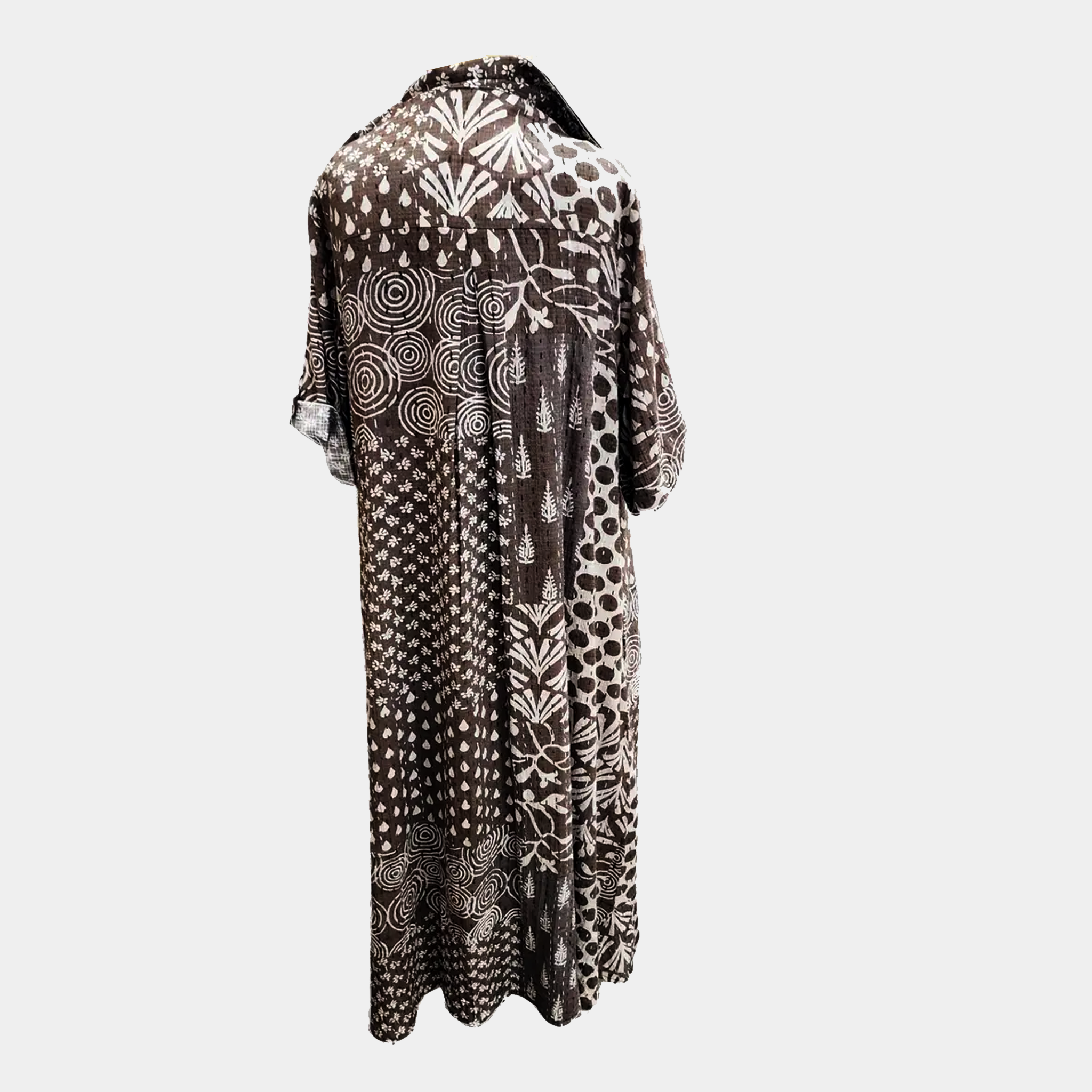 Duster with Hand-Blocked Prints