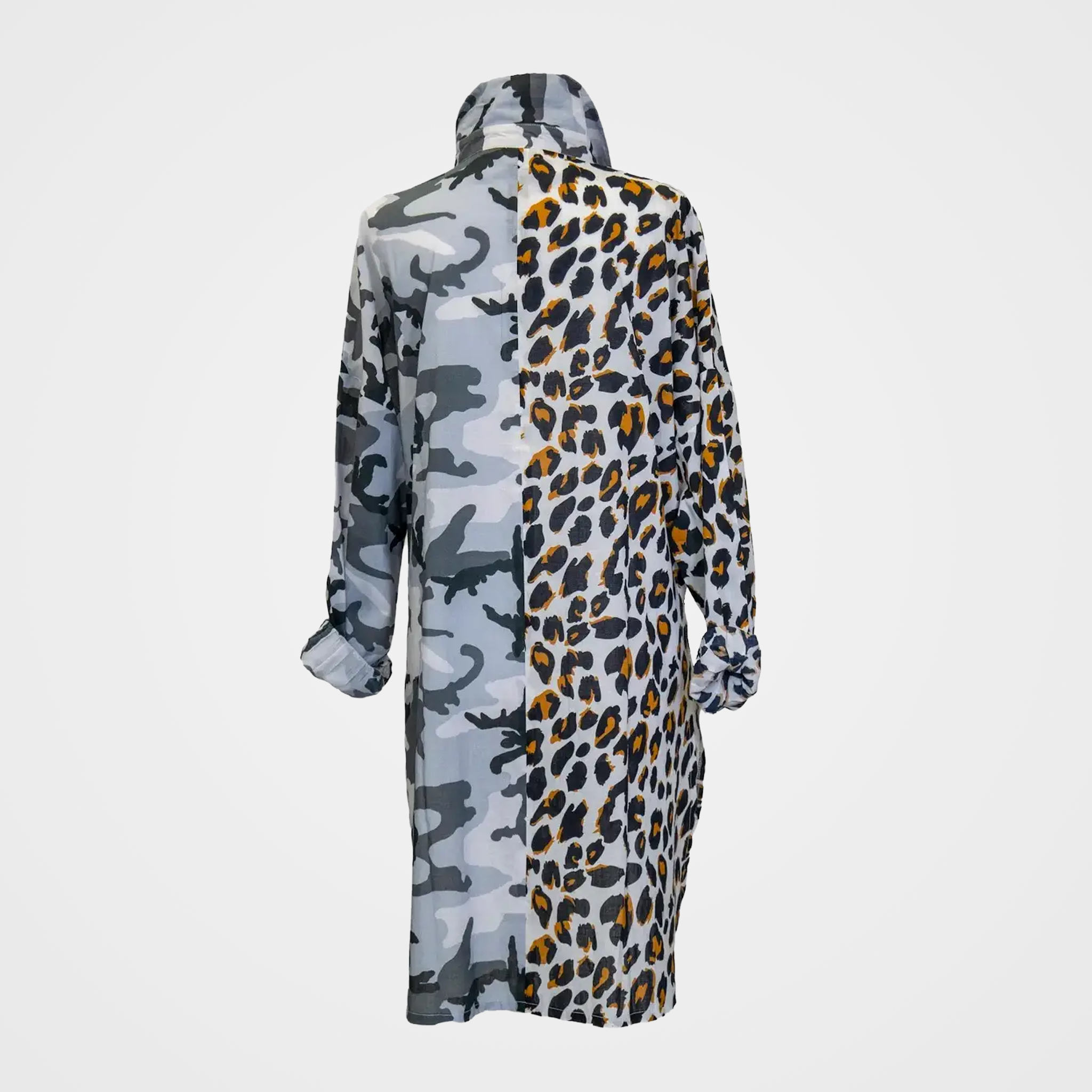 Fusion Blouse with Camouflage & Leopard Print