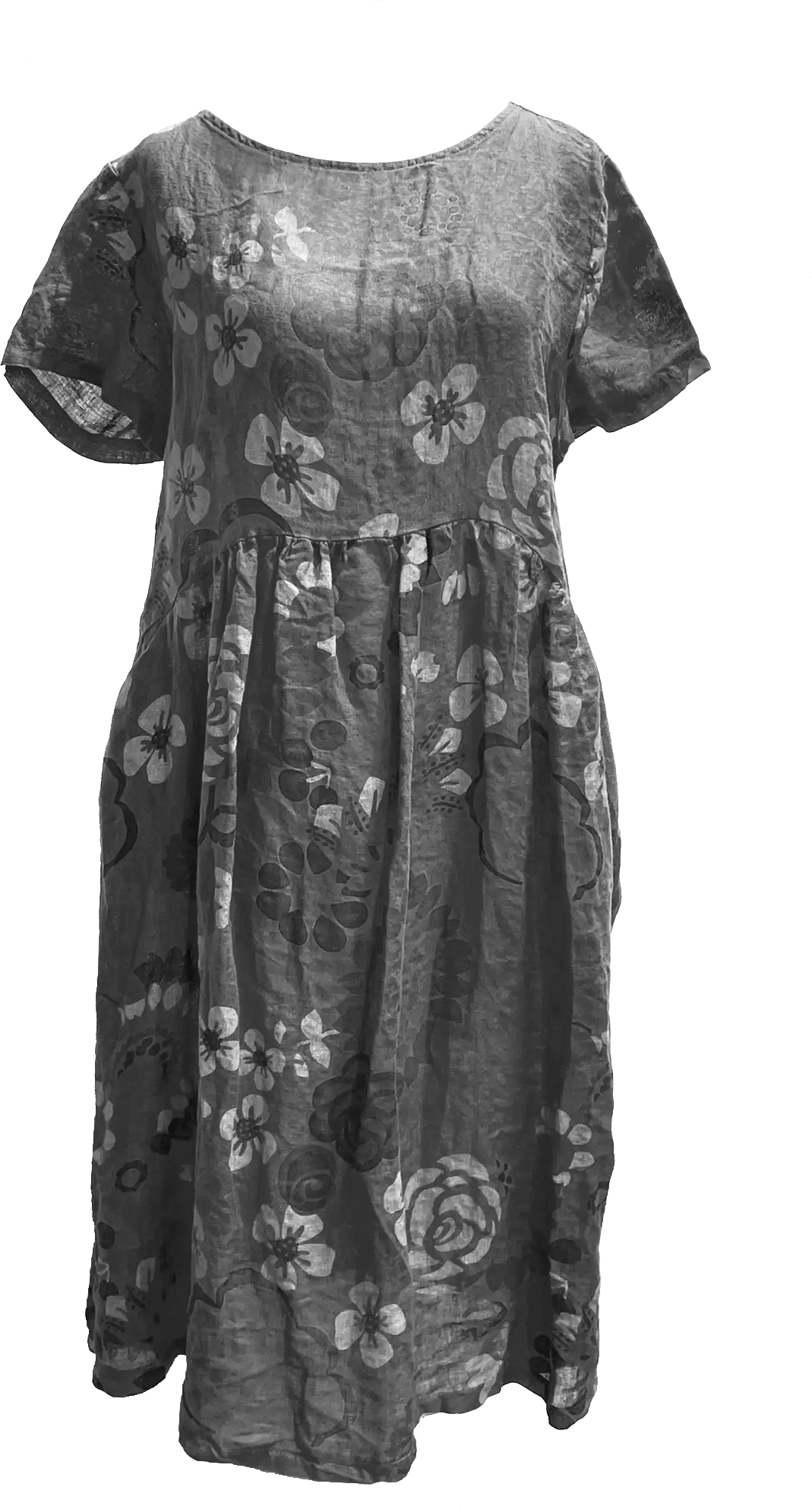 Linen Floral Dress in Four Colors