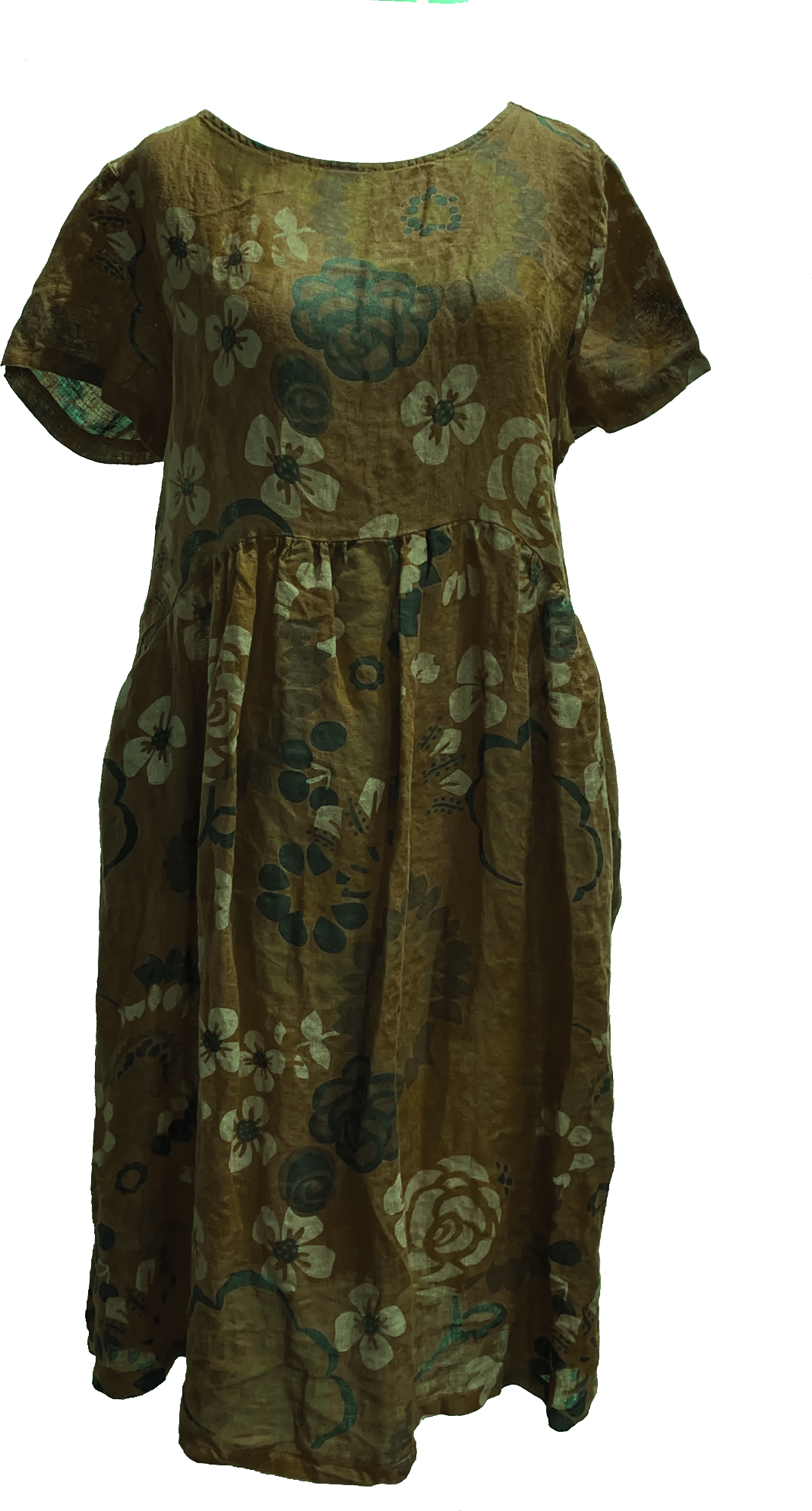 Linen Floral Dress in Four Colors