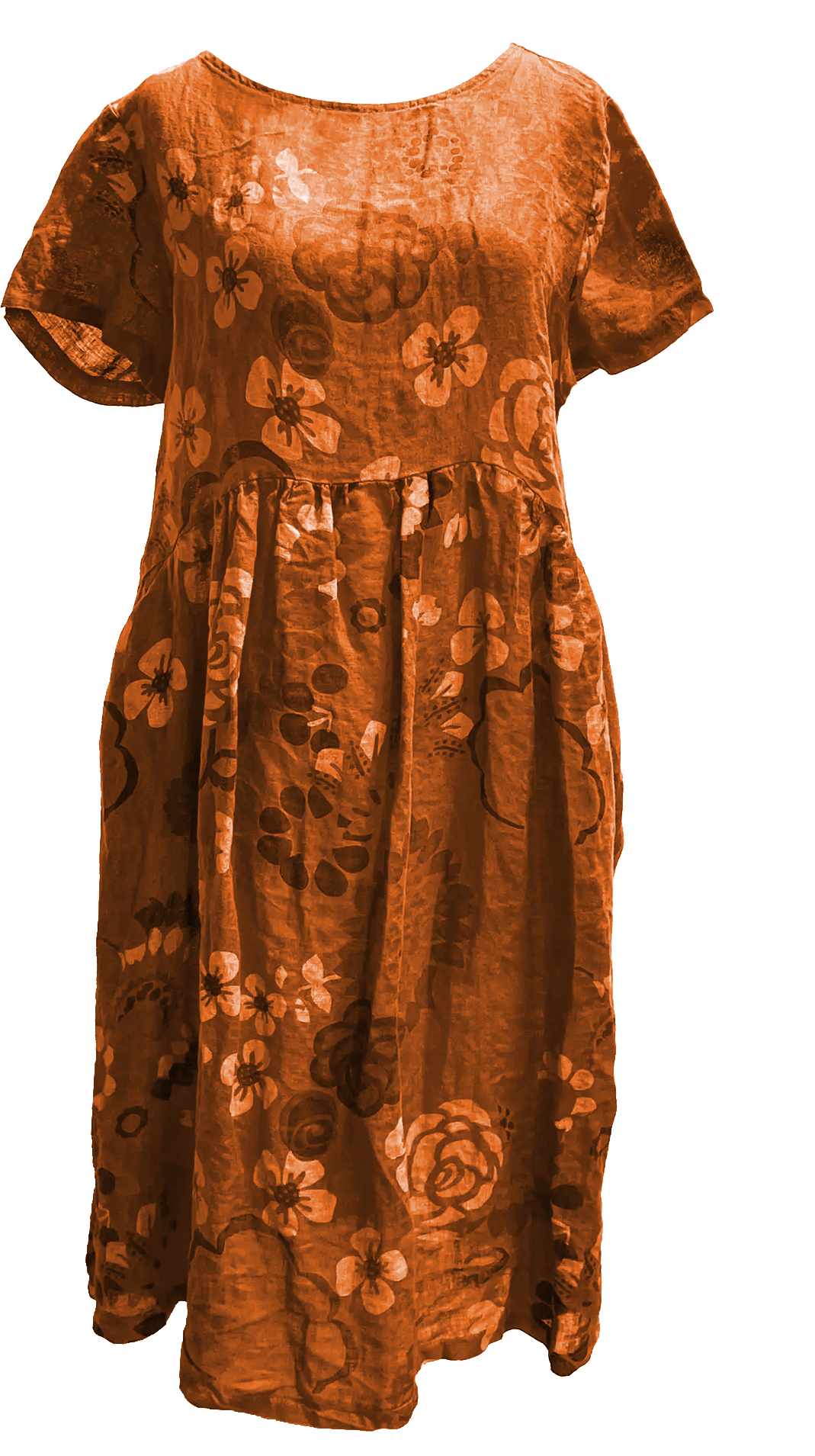 Linen Floral Dress in Four Colors