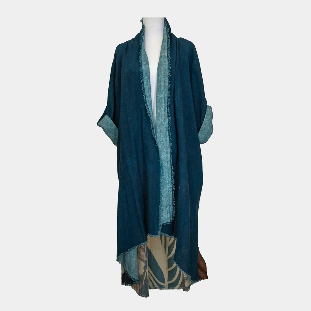 Duster with Chief Joseph Print in Denim Blue or Dark Gray