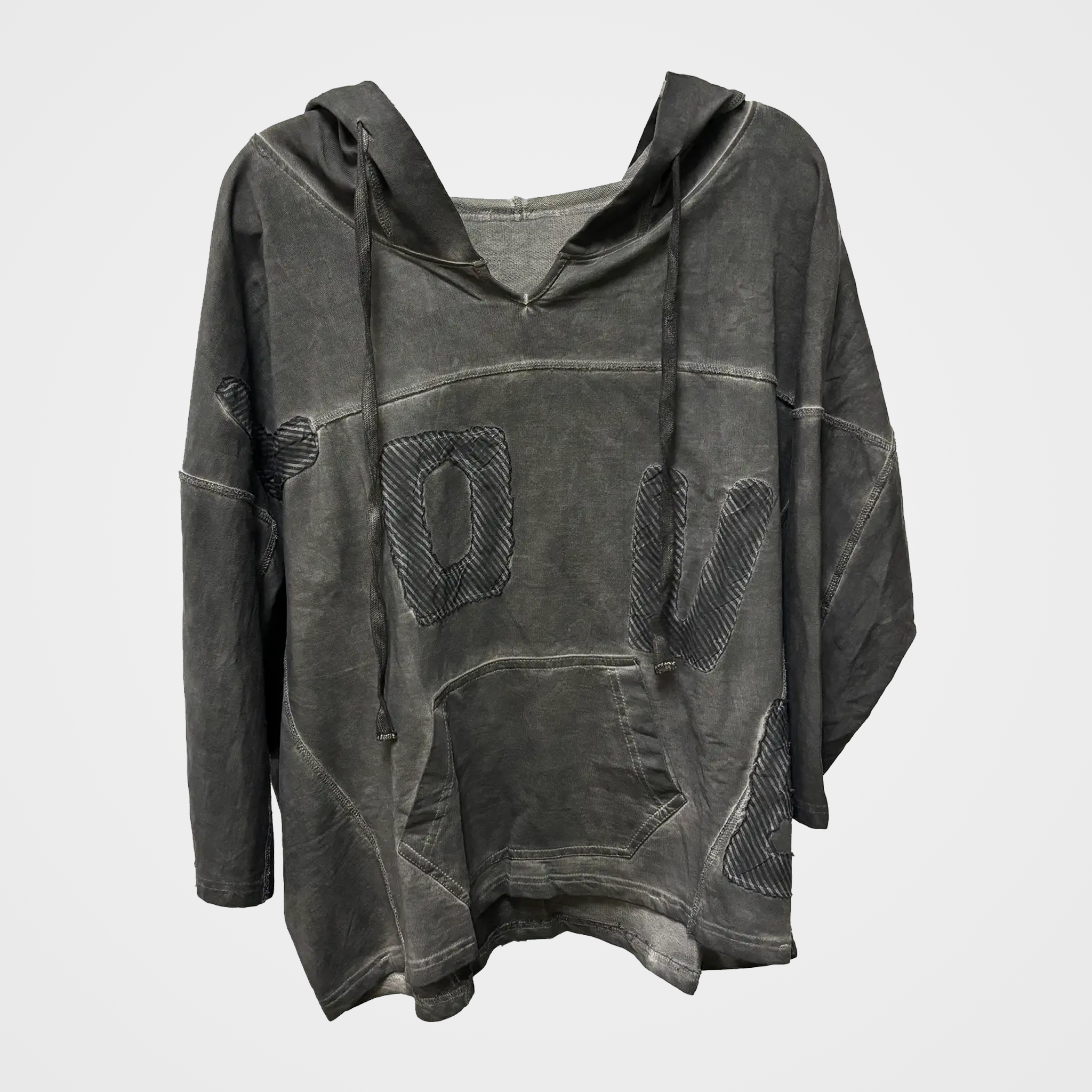 Hooded Sweatshirt in Cotton Terry with LOVE Patch