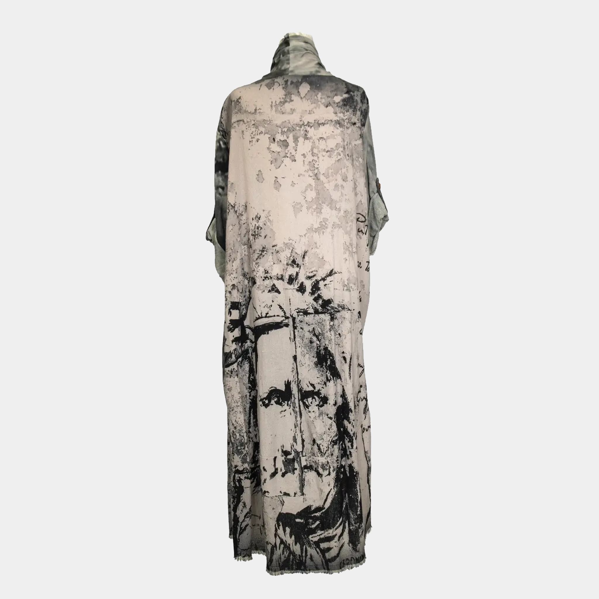 Duster with Chief Joseph Sketch Print in Gray or Gold