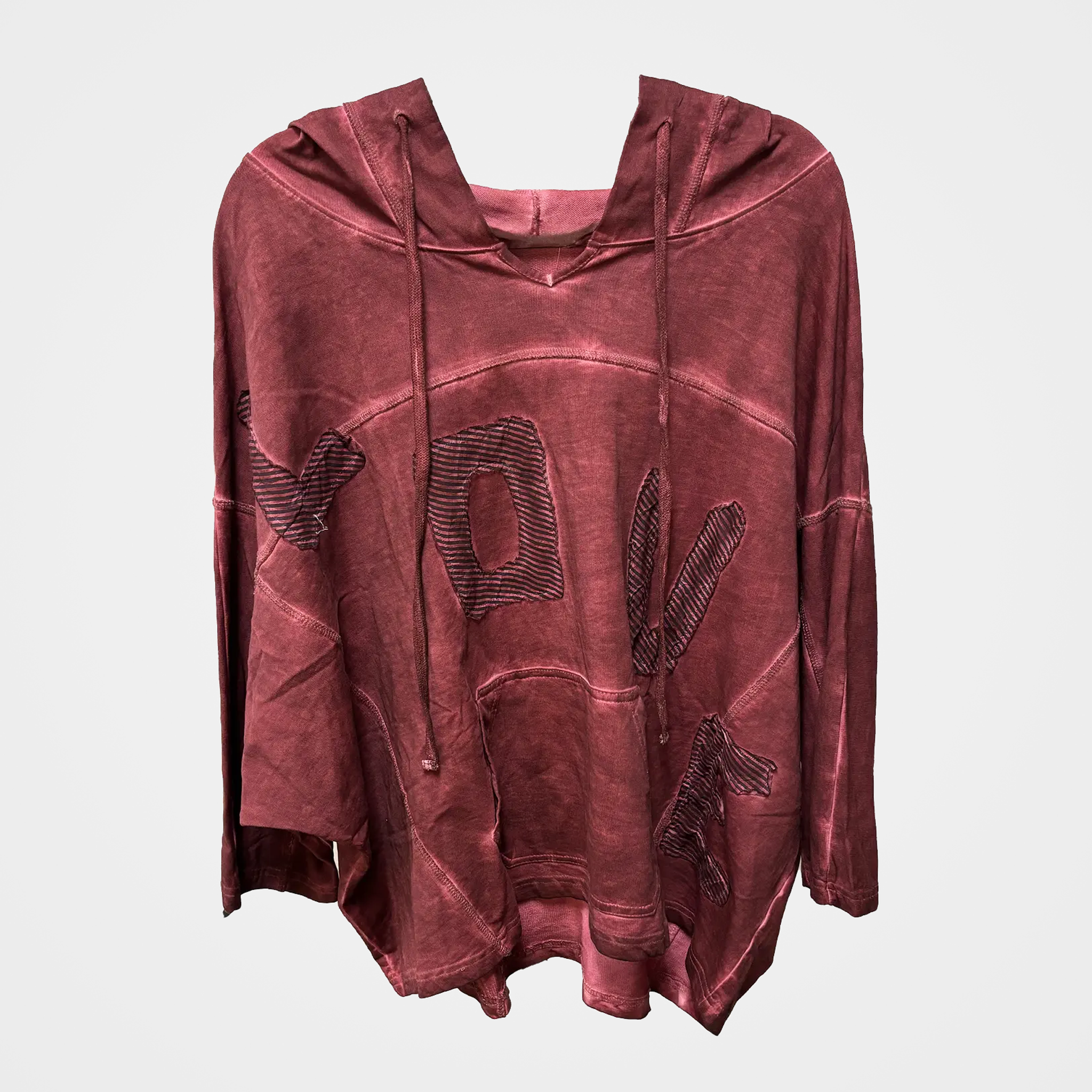 Hooded Sweatshirt in Cotton Terry with LOVE Patch