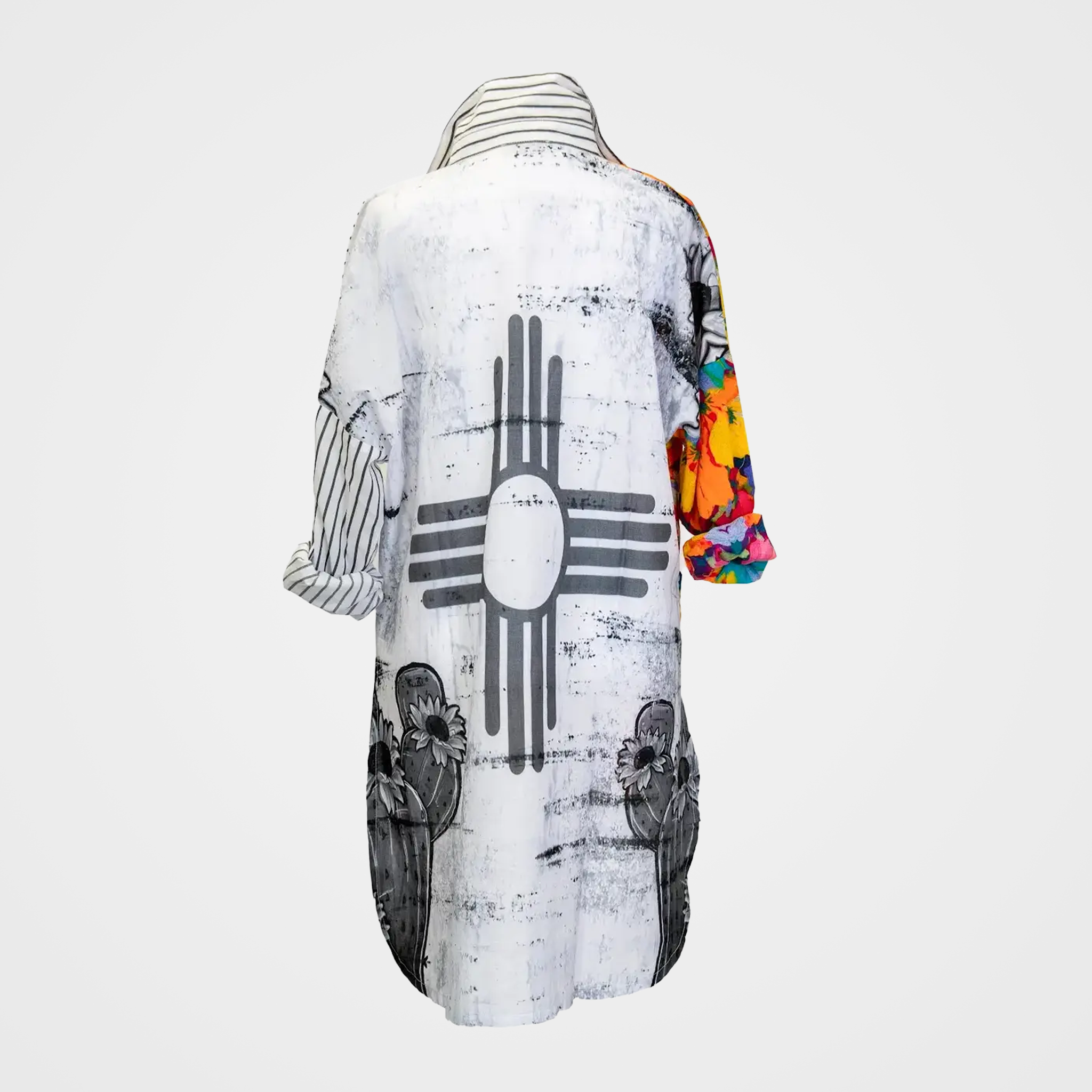 Fusion Blouse with Floral/Stripes & New Mexico Zia