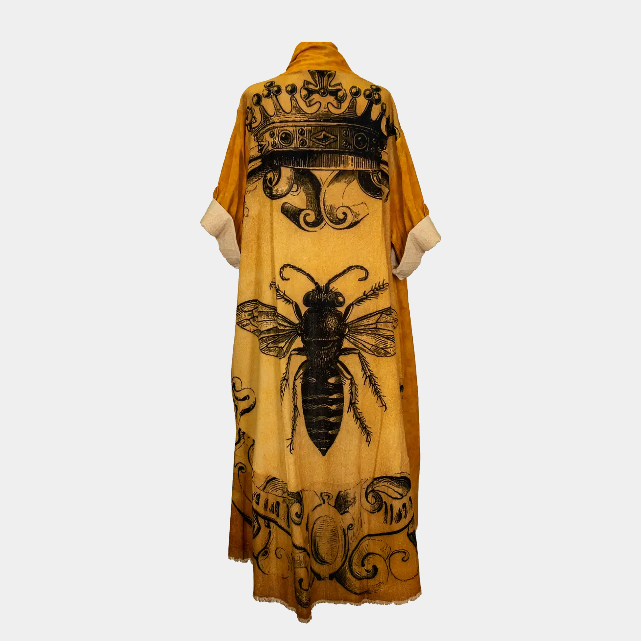 Duster with Queen Bee Print in Gold
