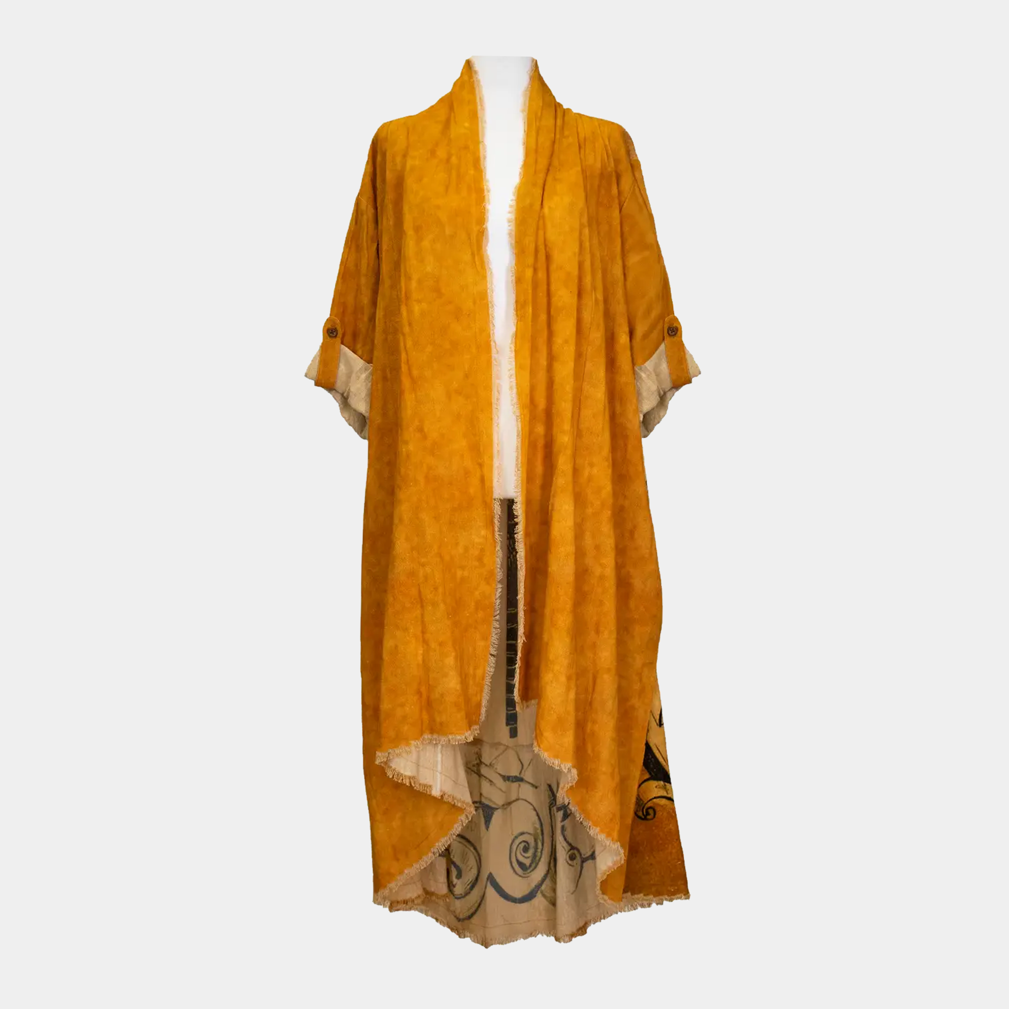 Duster with Queen Bee Print in Gold