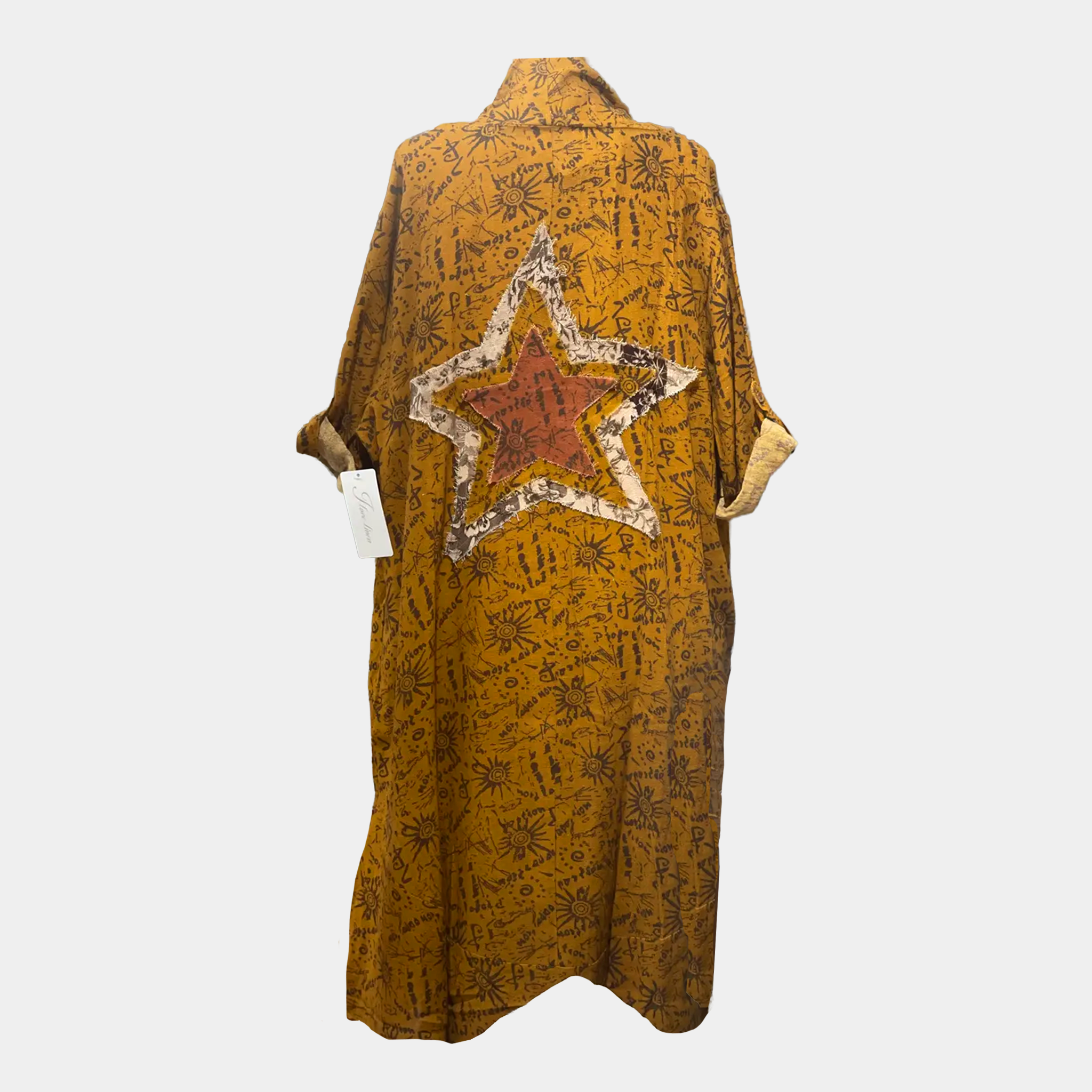Duster with Star Patch in Tan or Mustard