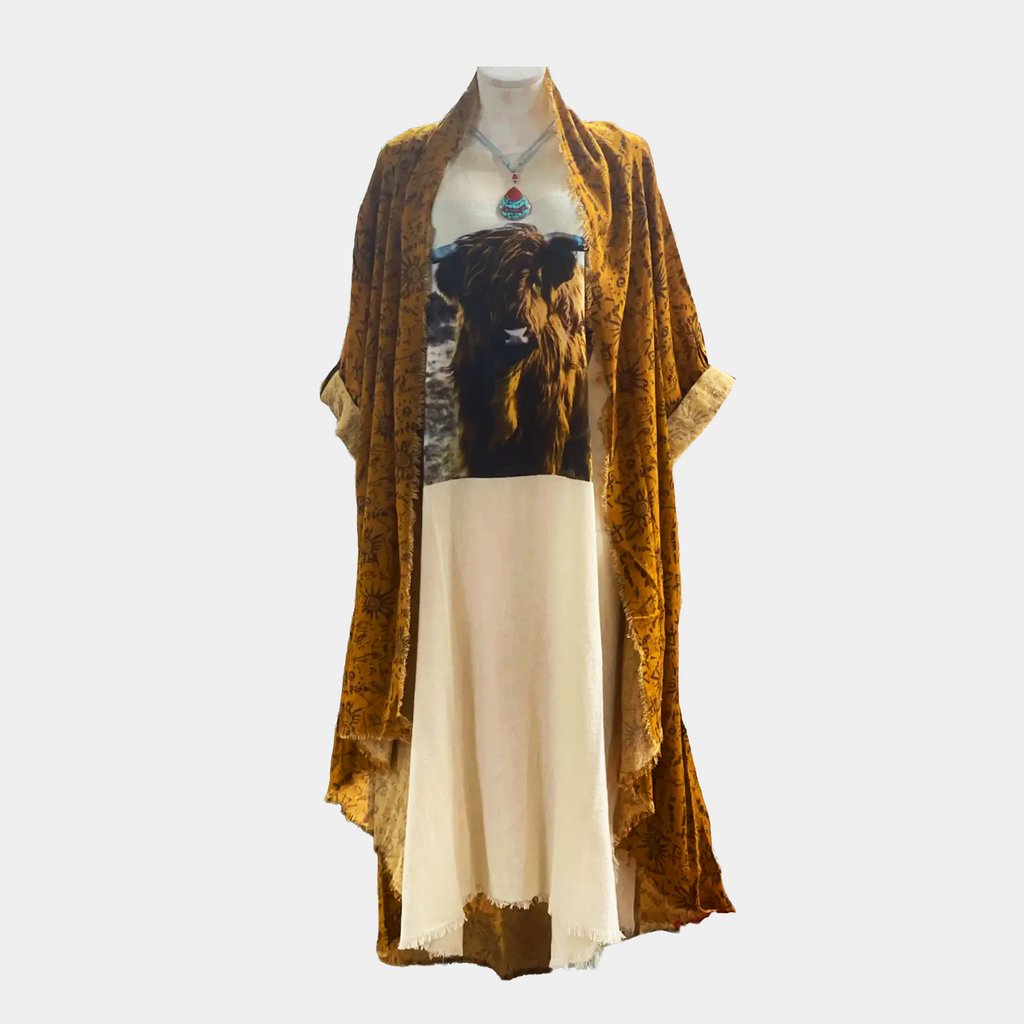 Duster with Star Patch in Tan or Mustard