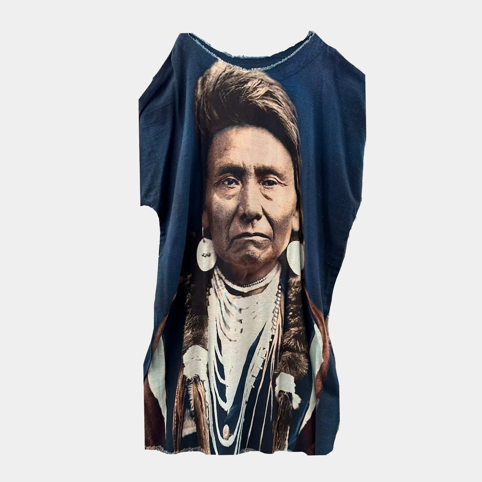 Kaftan Tunic Dress with Large Chief Joseph Print in Two Colors