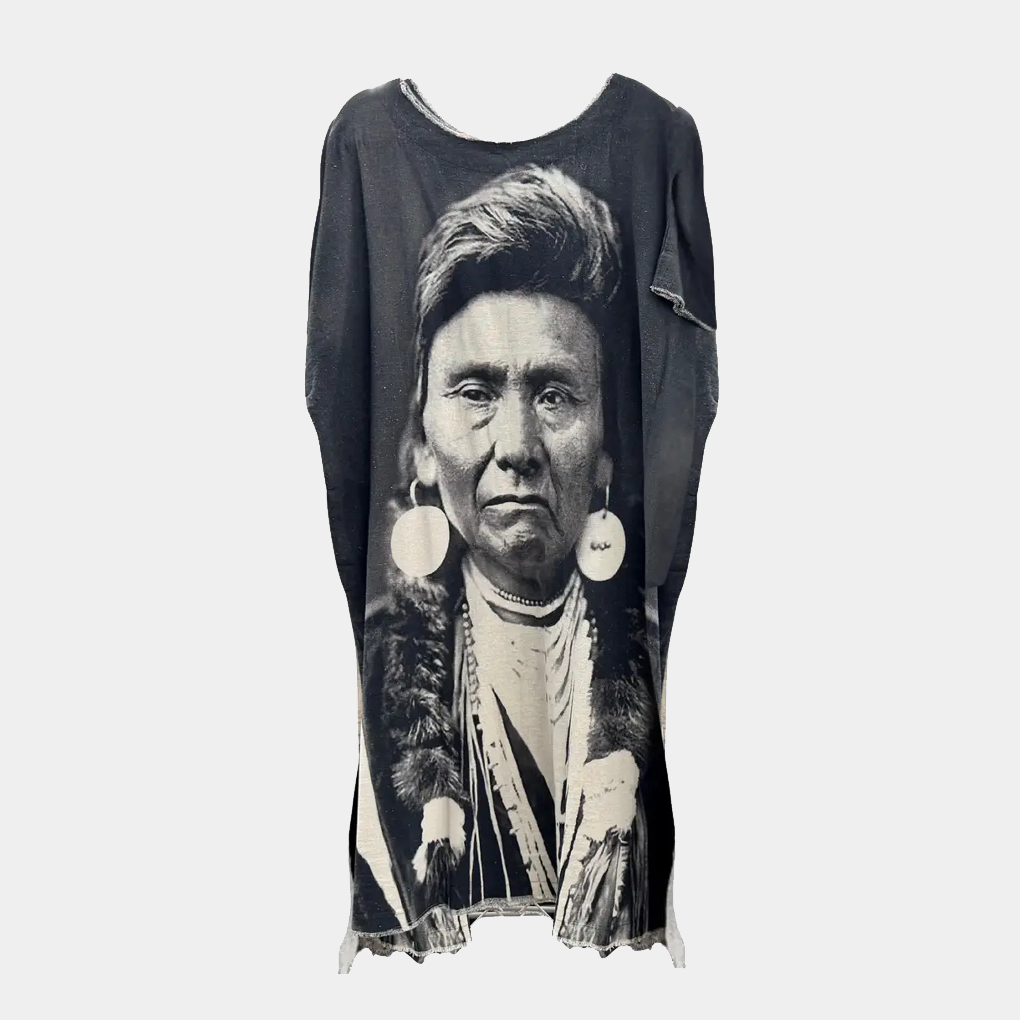 Kaftan Tunic Dress with Large Chief Joseph Print in Two Colors