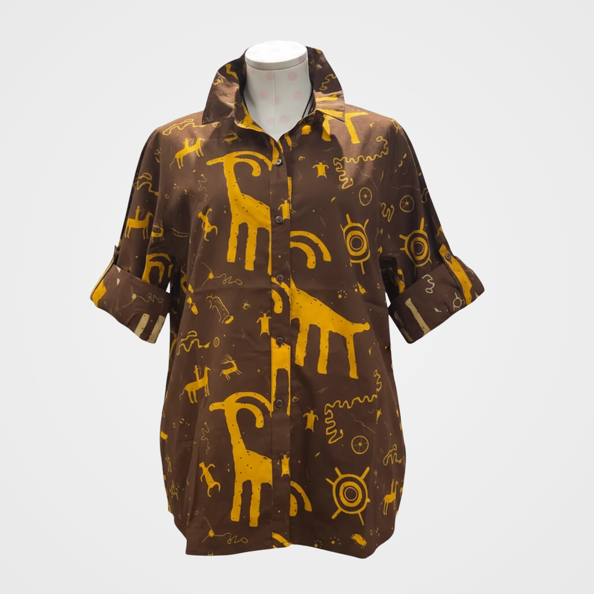 Button Up Tops with Abstract Designs