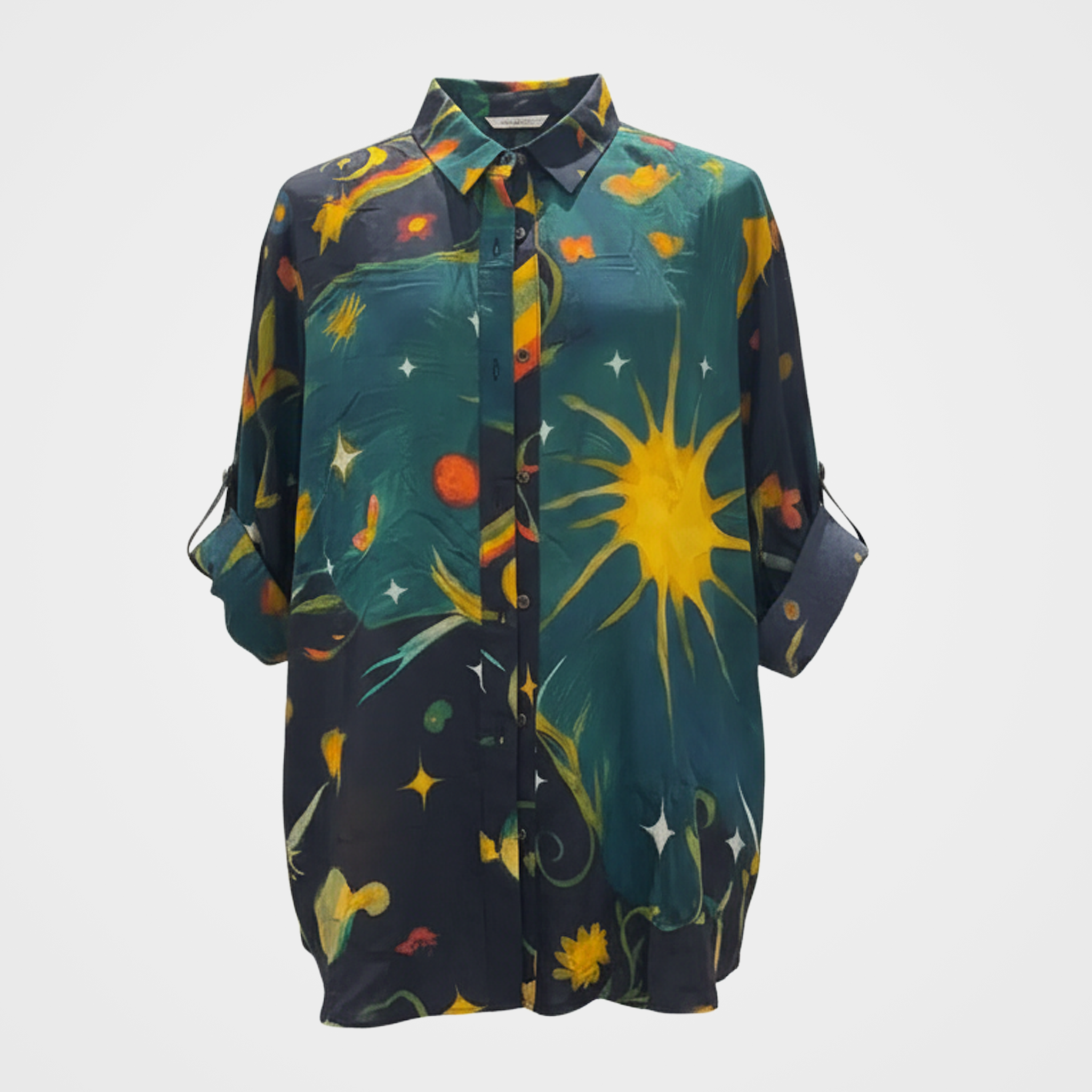 Button Up Tops with Abstract Designs