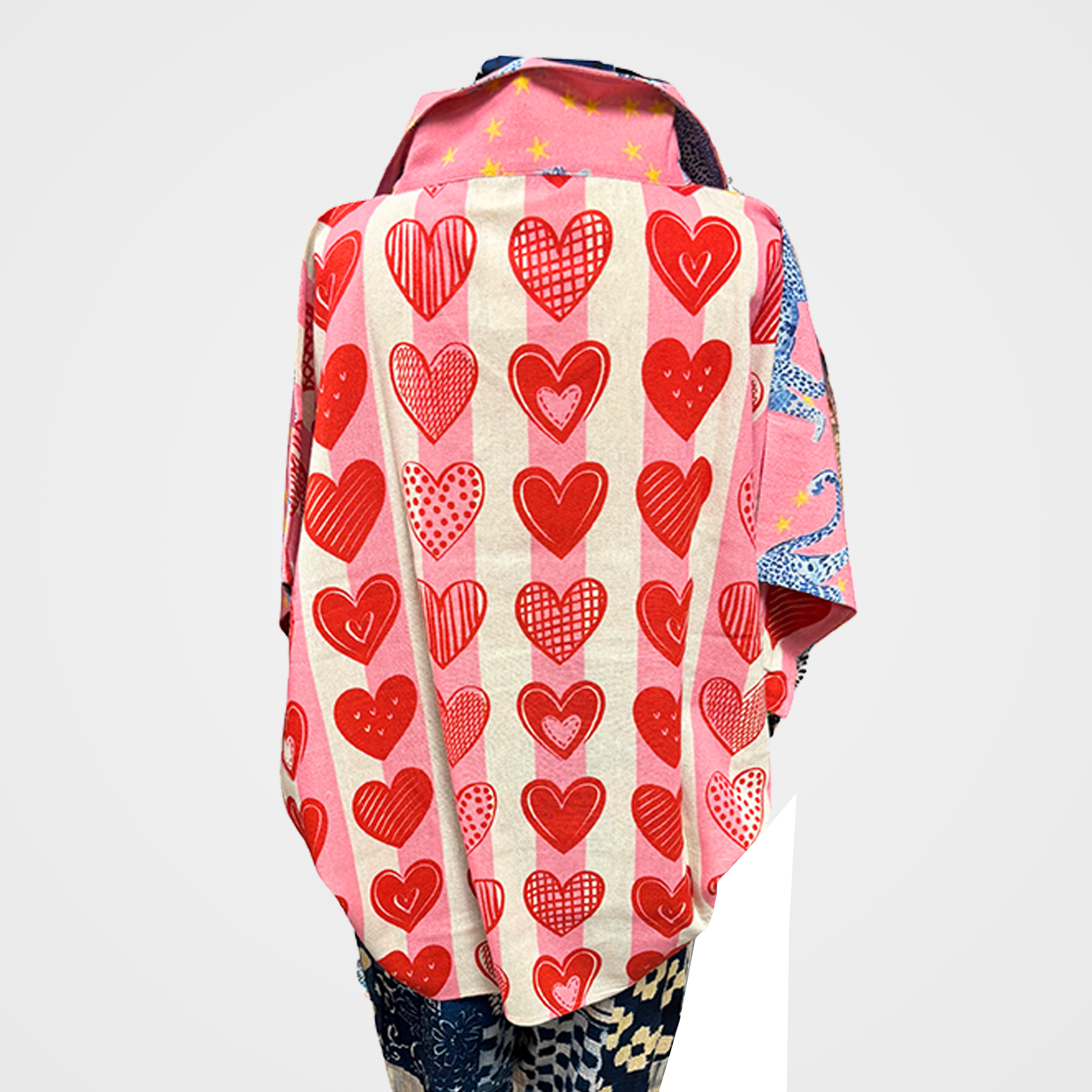 Oversized Cotton Collared Top with Fun Prints