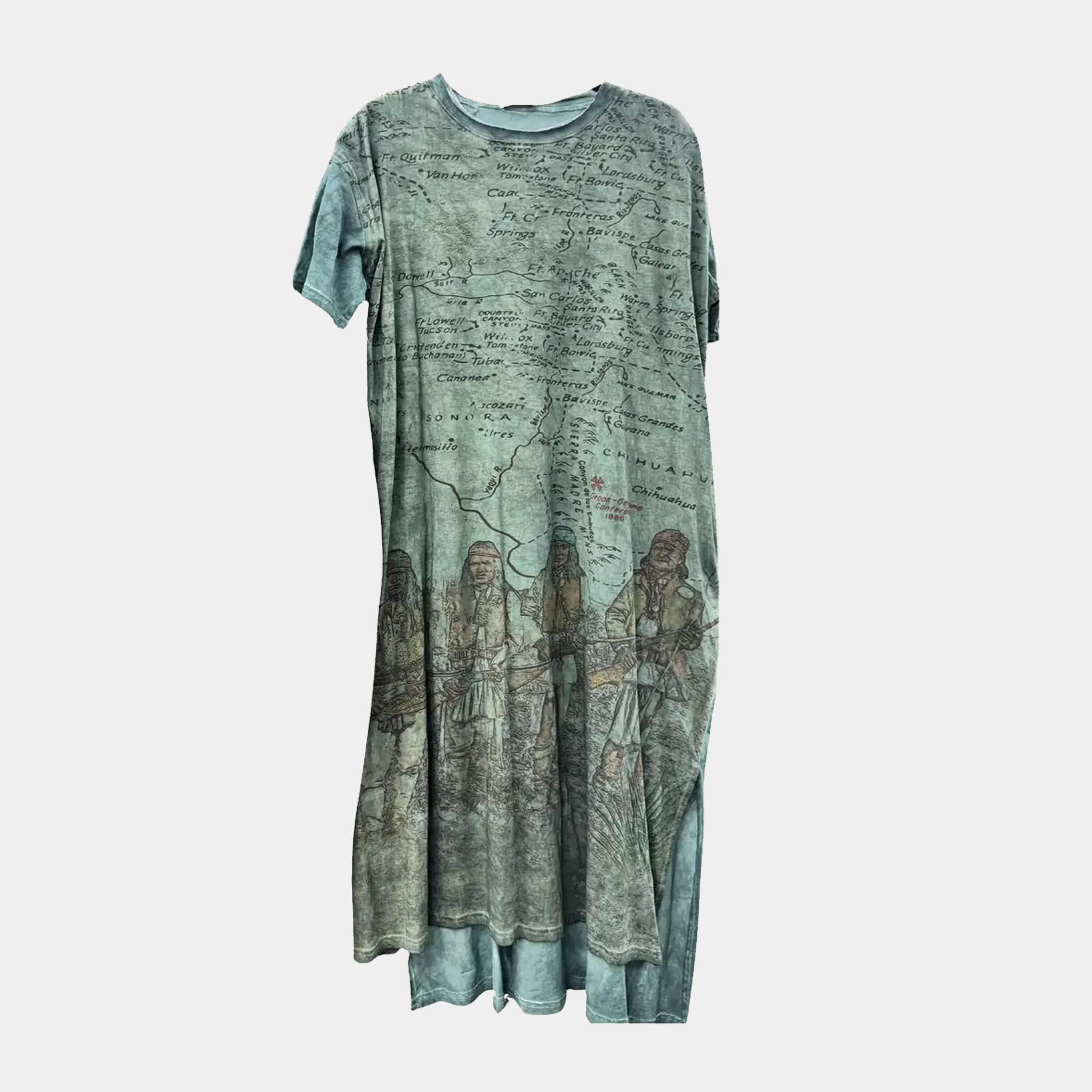 T-Shirt Dress with Map Print of Geronimo Conference