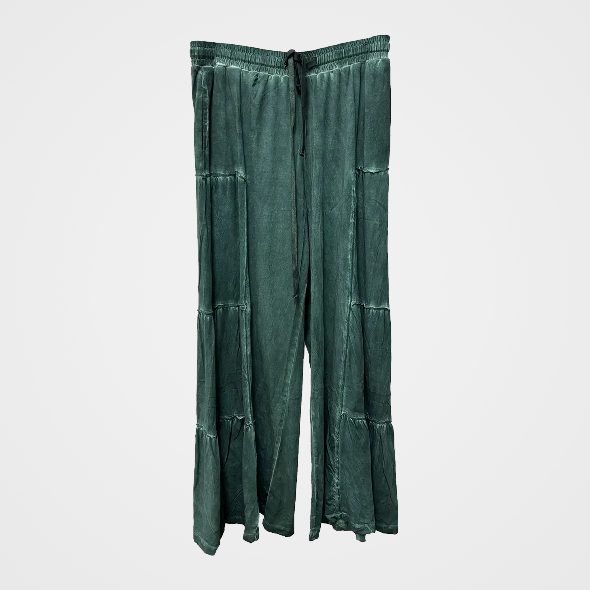 Tiered Cotton Terry Pants