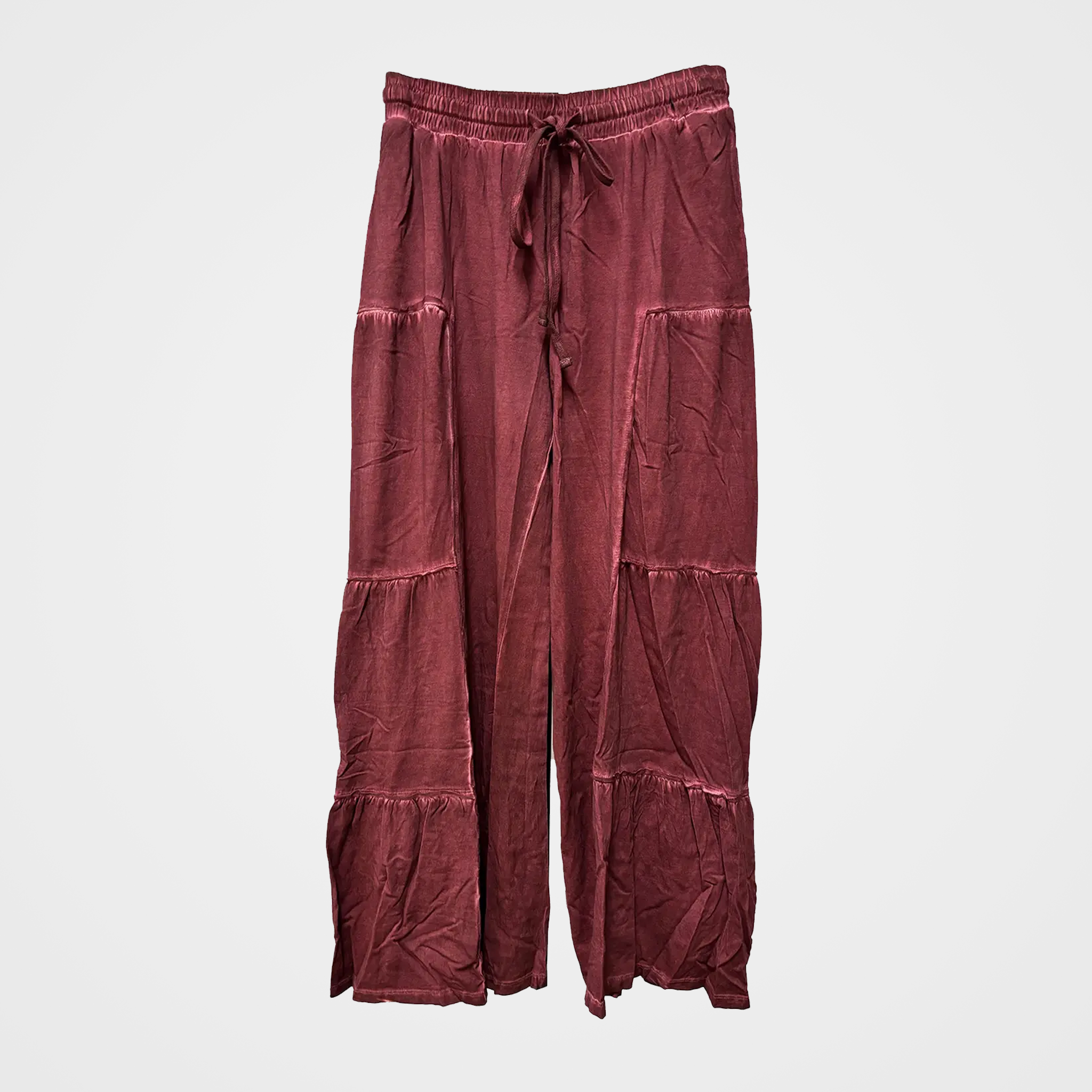 Tiered Cotton Terry Pants