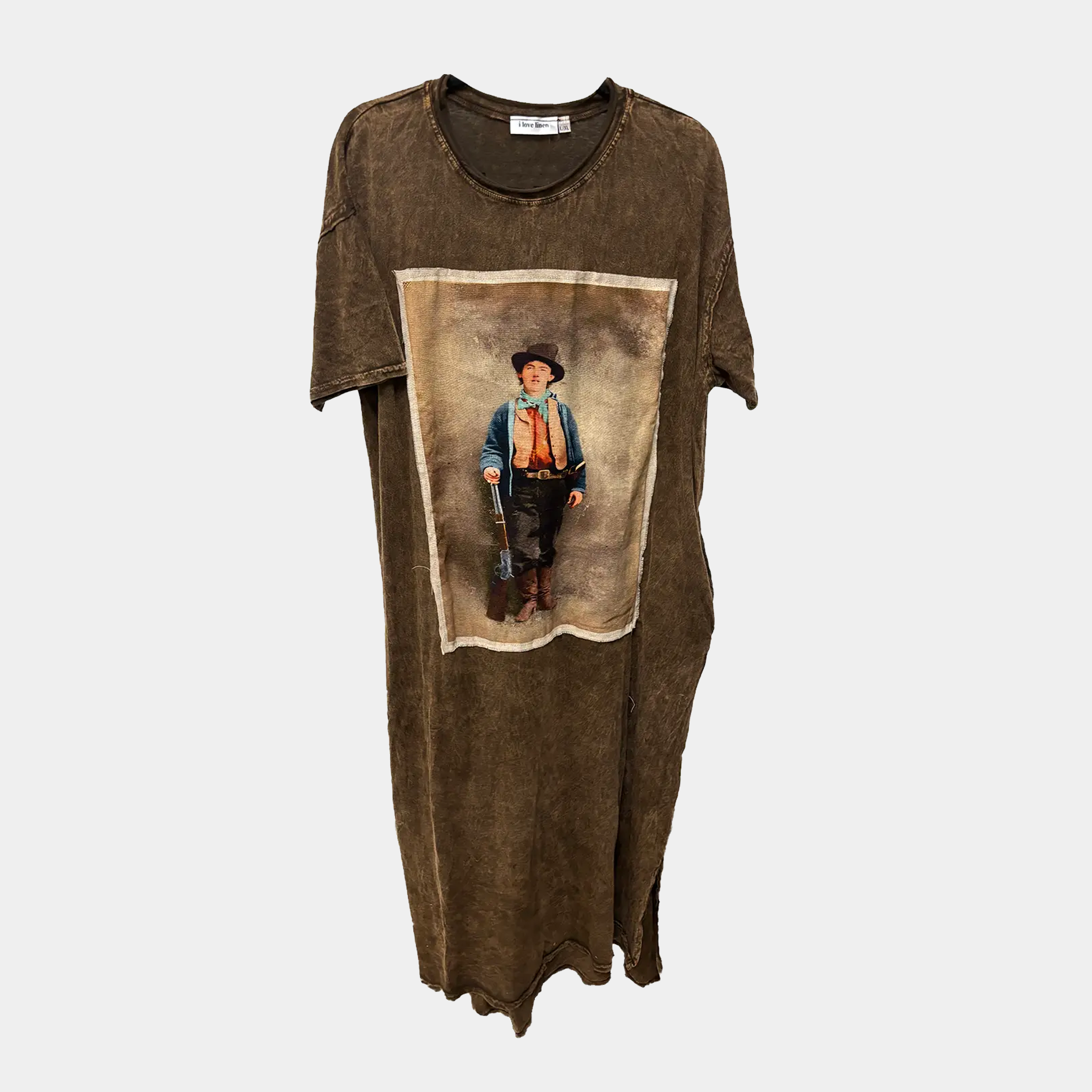 T-Shirt Dress with Rifleman Patchwork Print