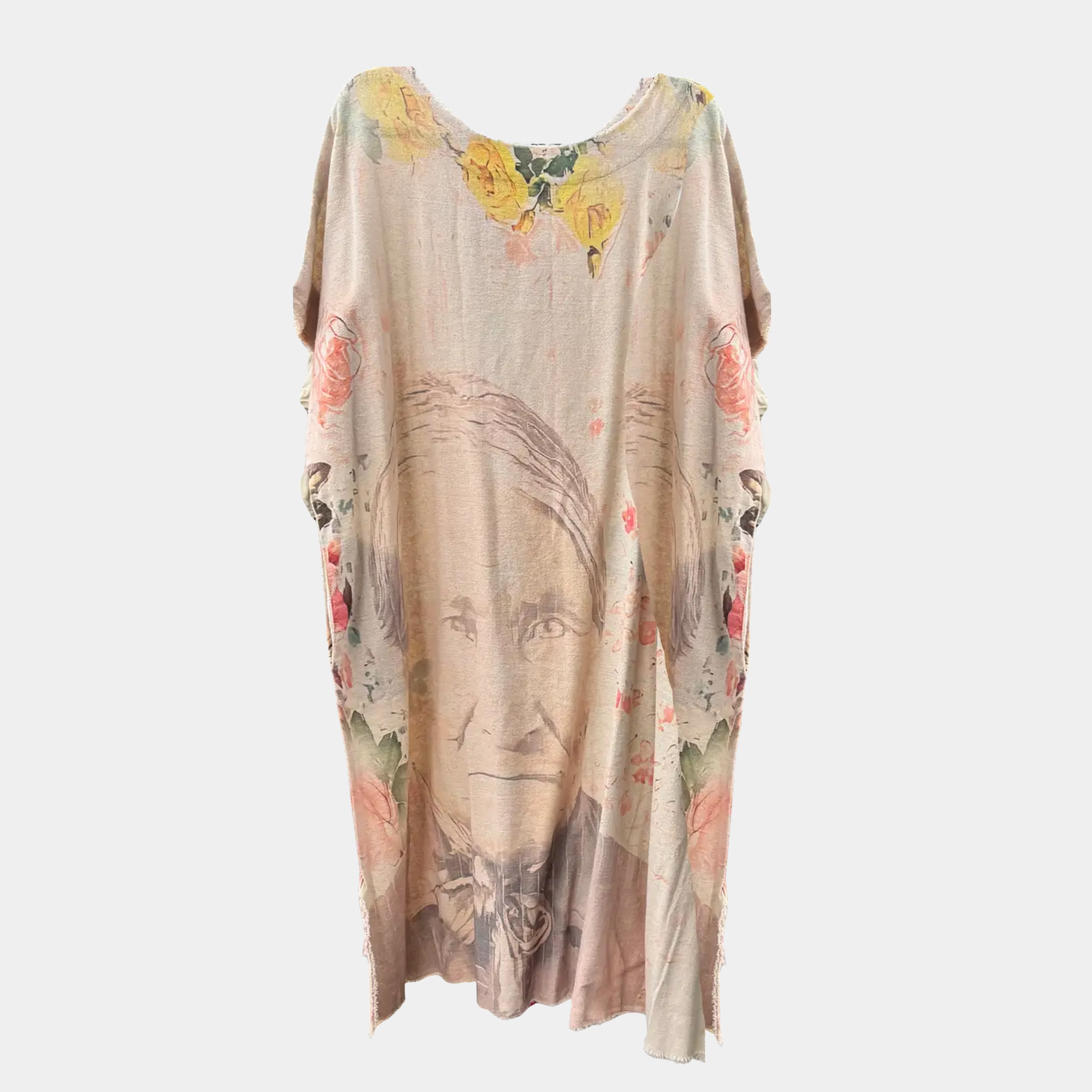 Kaftan Tunic Dress with Floral and Chief Joseph Print