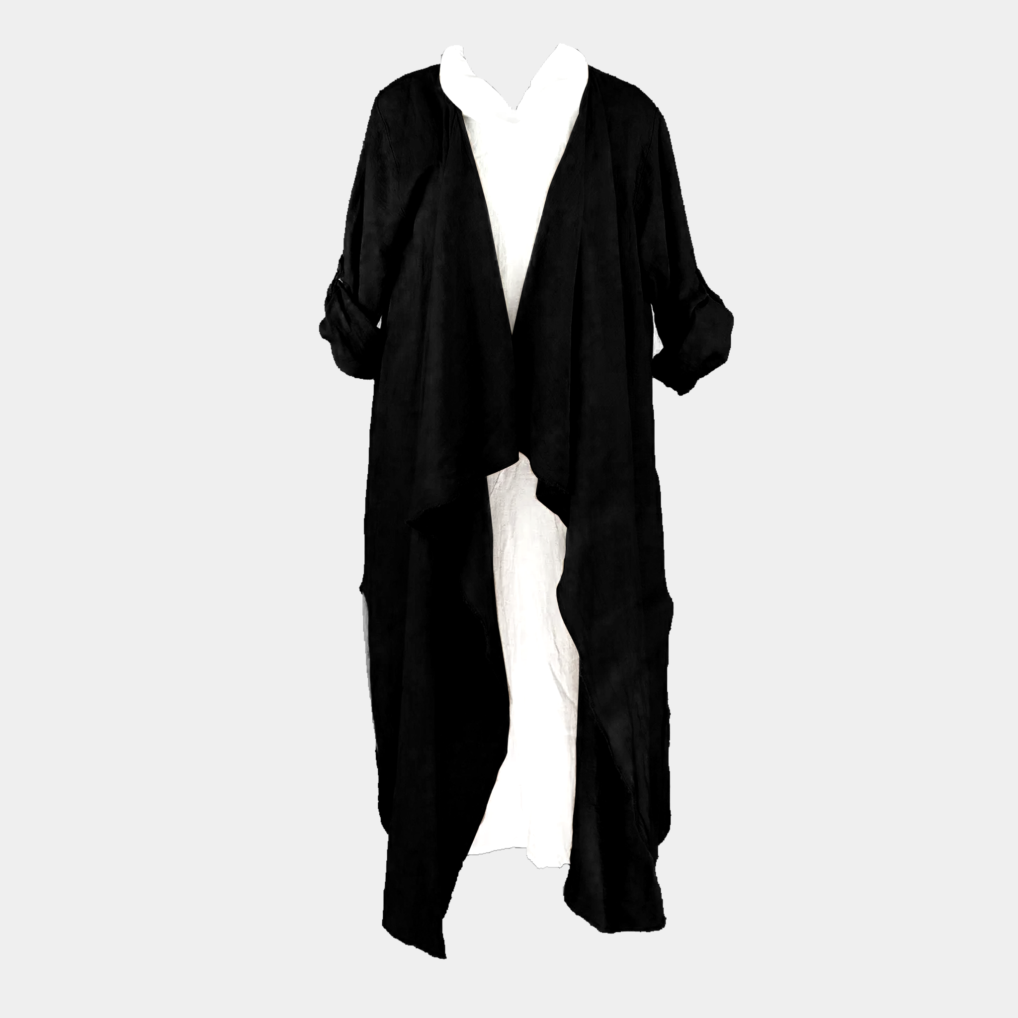 Linen Duster with Ruffle Front in Six Colors