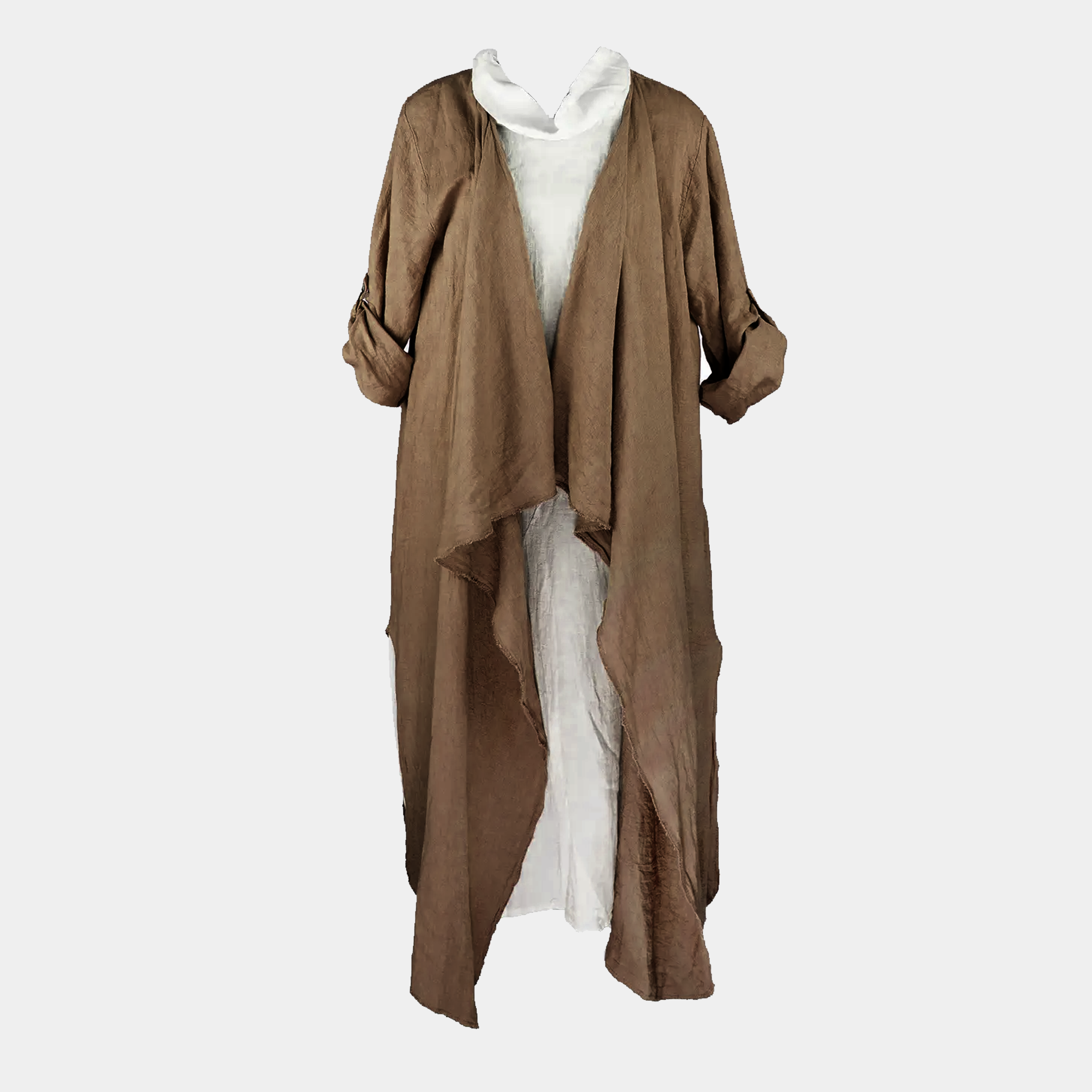 Linen Duster with Ruffle Front in Six Colors