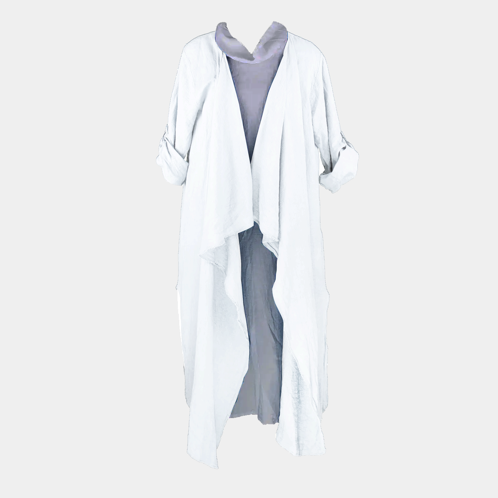 Linen Duster with Ruffle Front in Six Colors