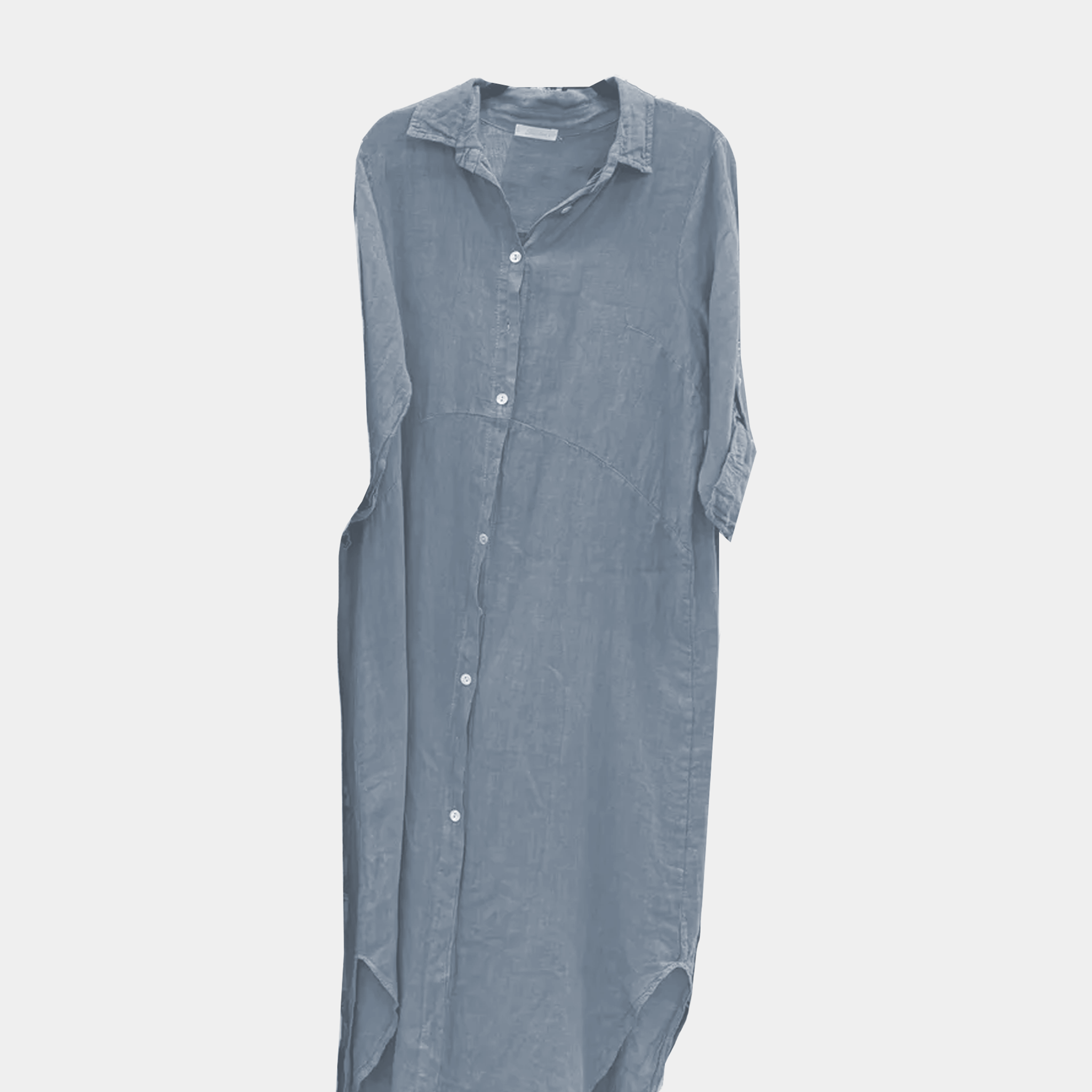 Linen Button-Up Dress with Pockets, Four Color Options