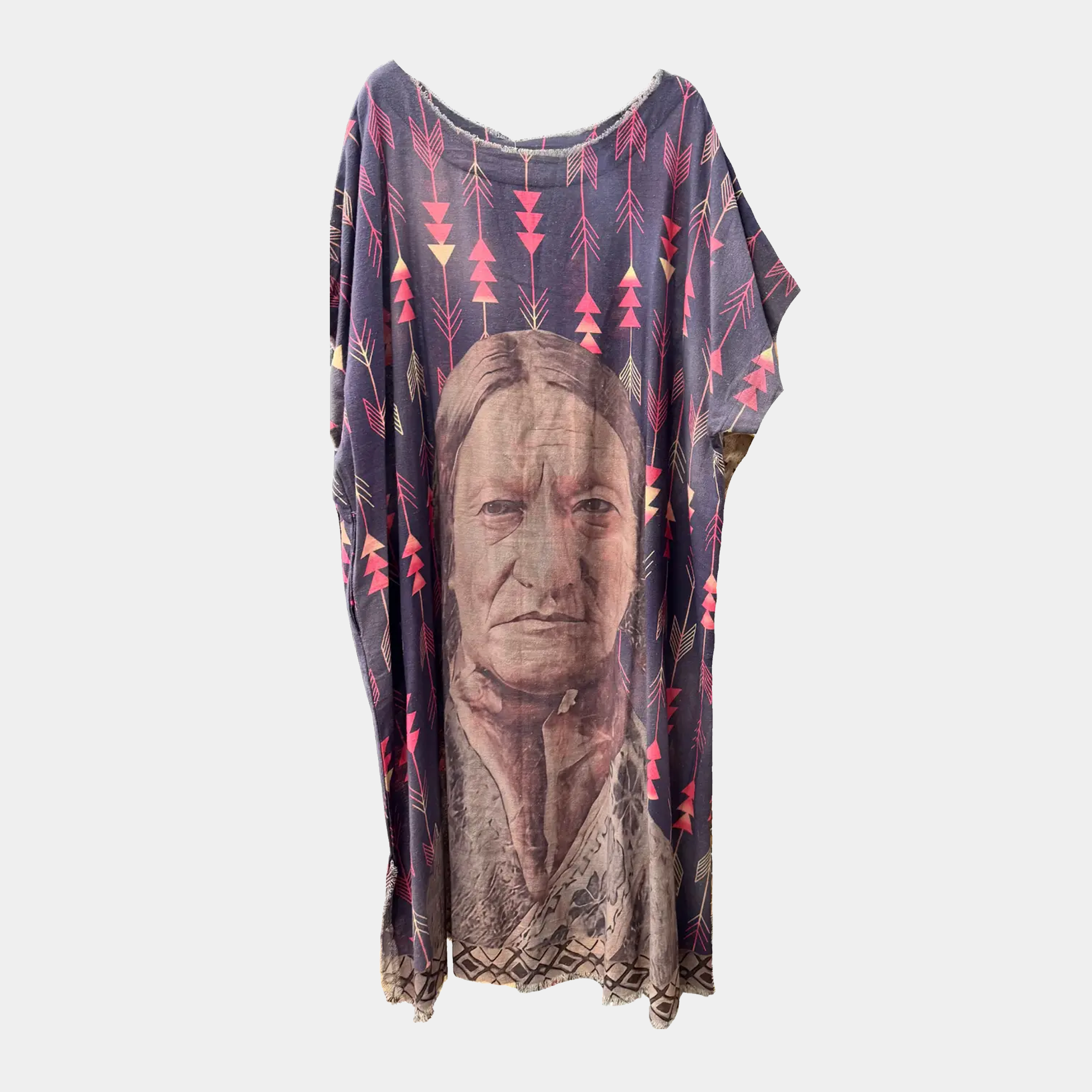 Kaftan Tunic Dress with Chief Sitting Bull & Arrows