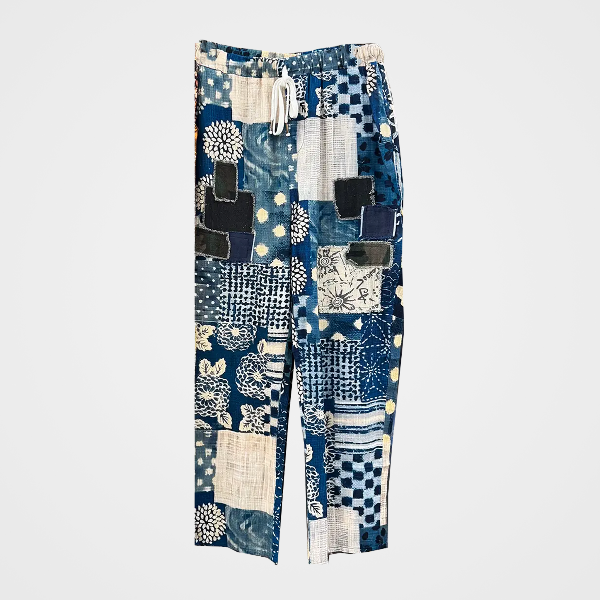 Patchwork Pants with Pockets