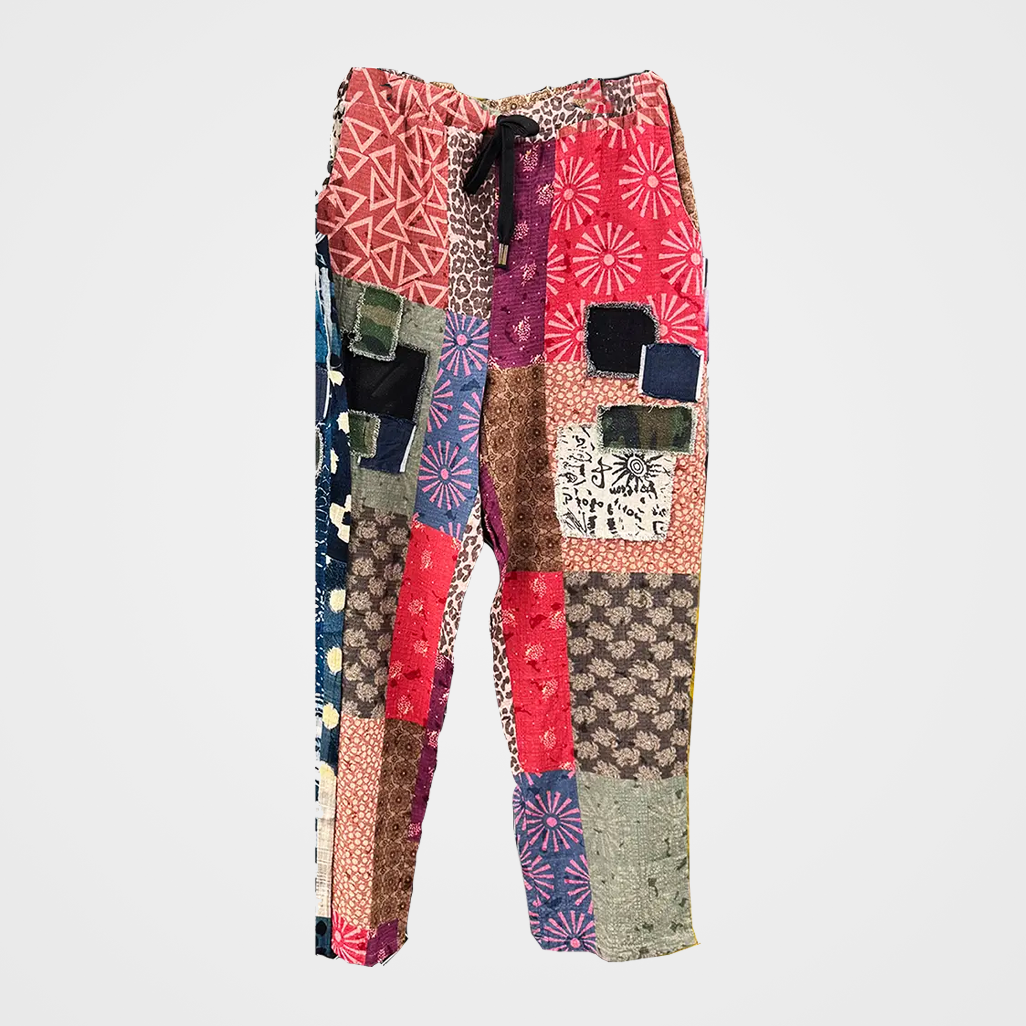 Patchwork Pants with Pockets