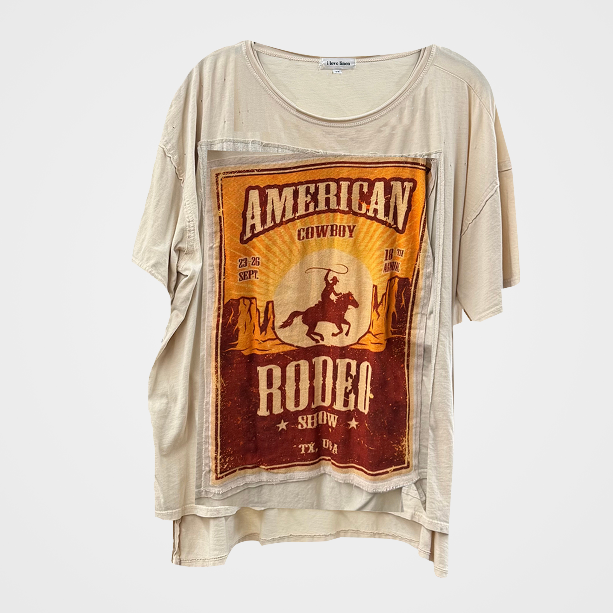 American Rodeo Oversized Patchwork Tee