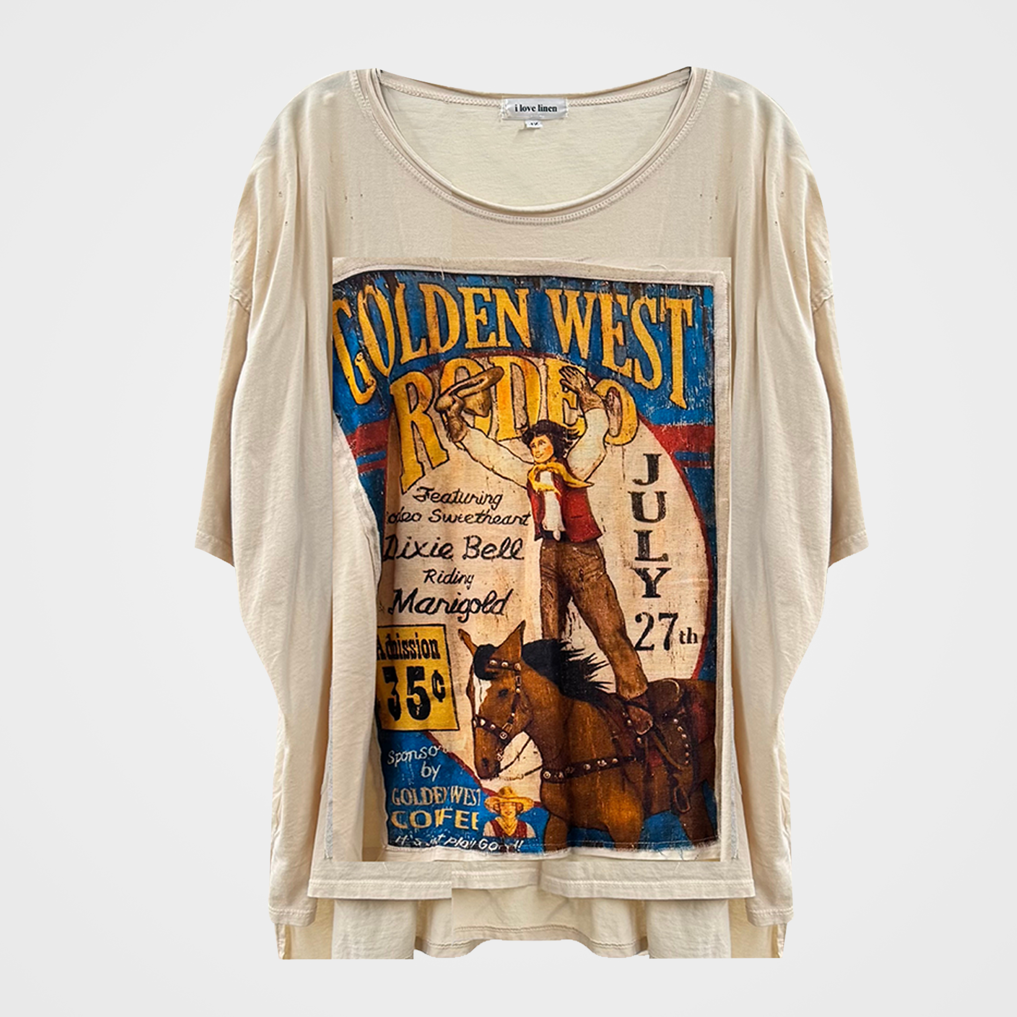 Golden West Rodeo Oversized Patchwork Tee