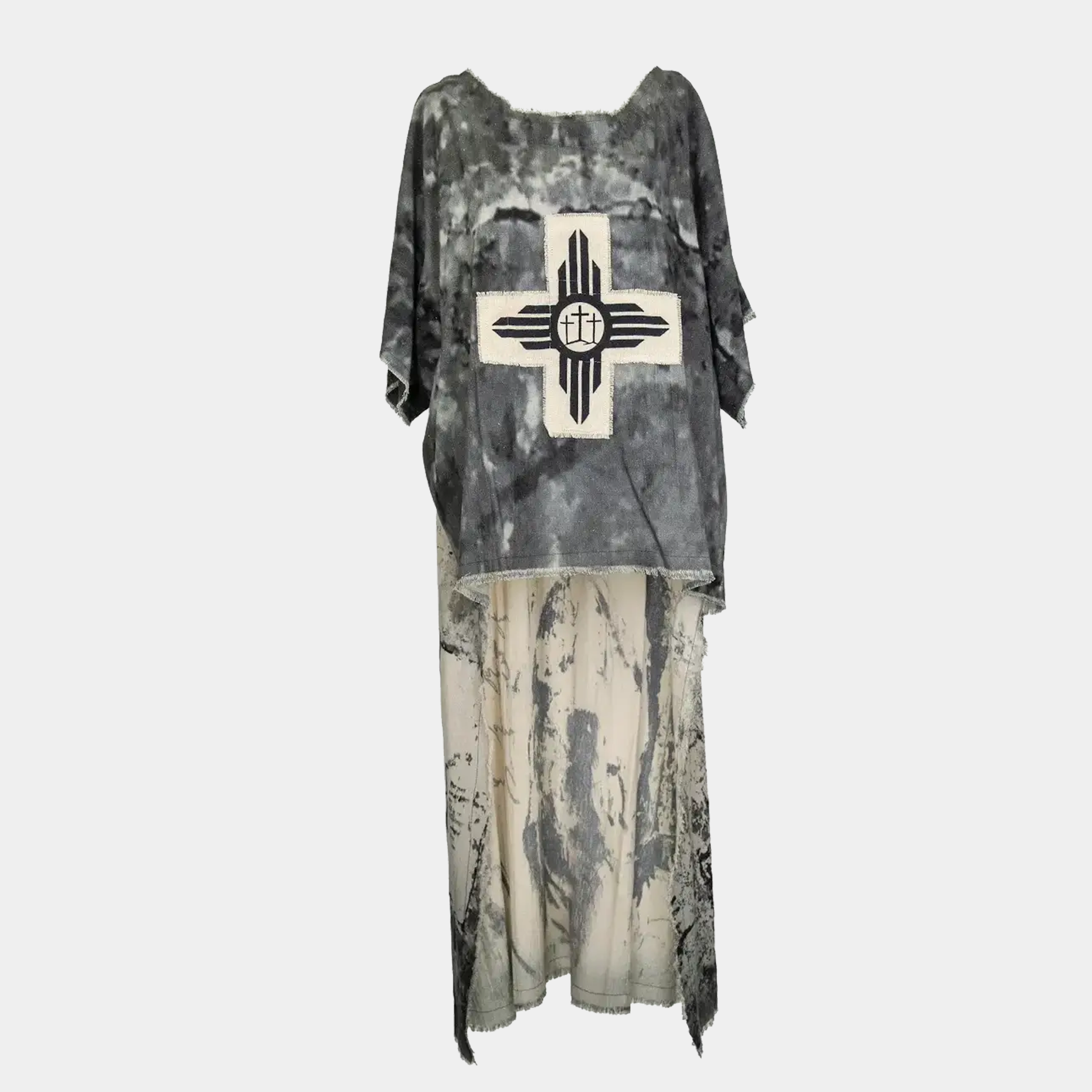 Hi-Lo Tunic with Zia Patch (Front) Chief Joseph Print (Back)