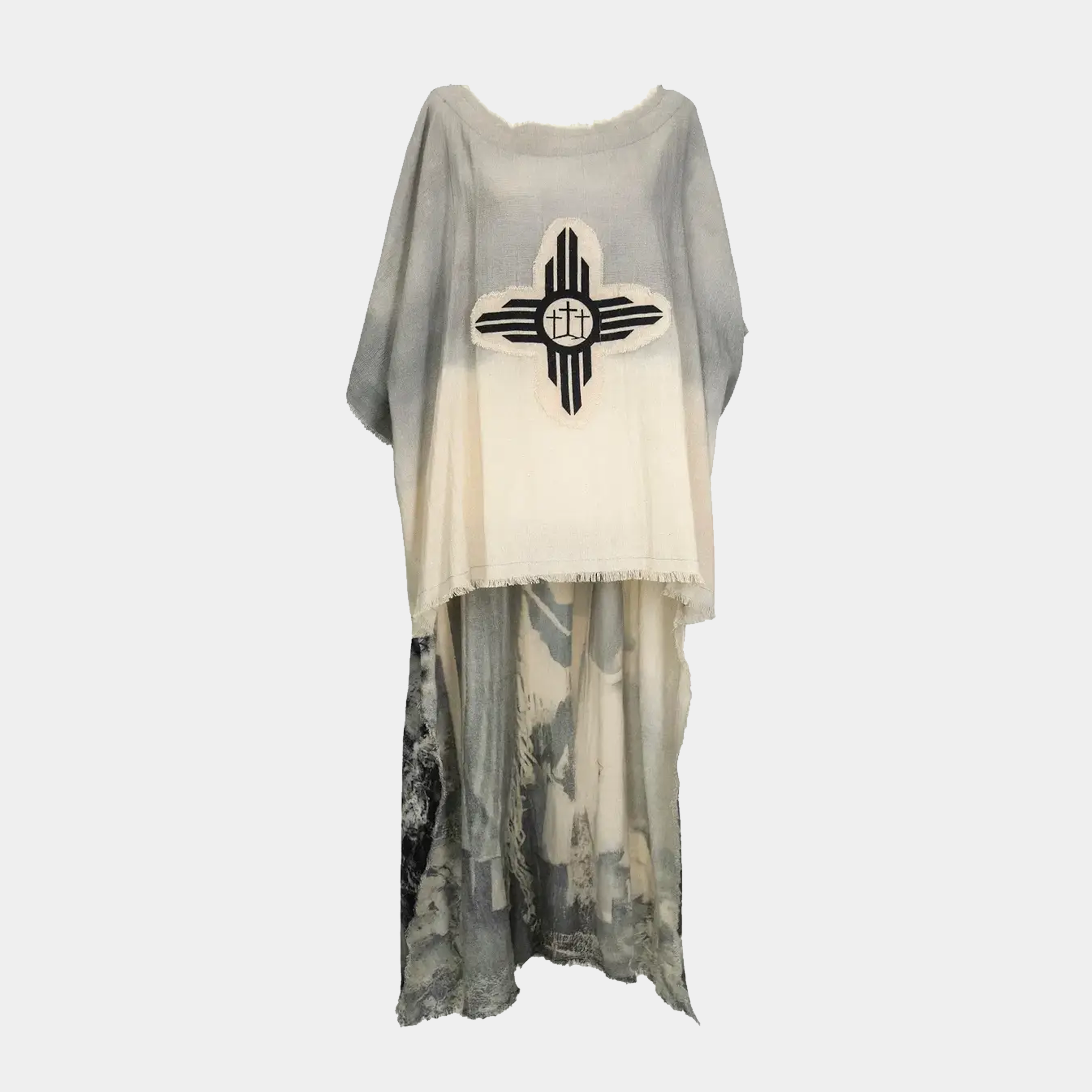 Hi-Lo Tunic with Chief Joseph Print in Gray