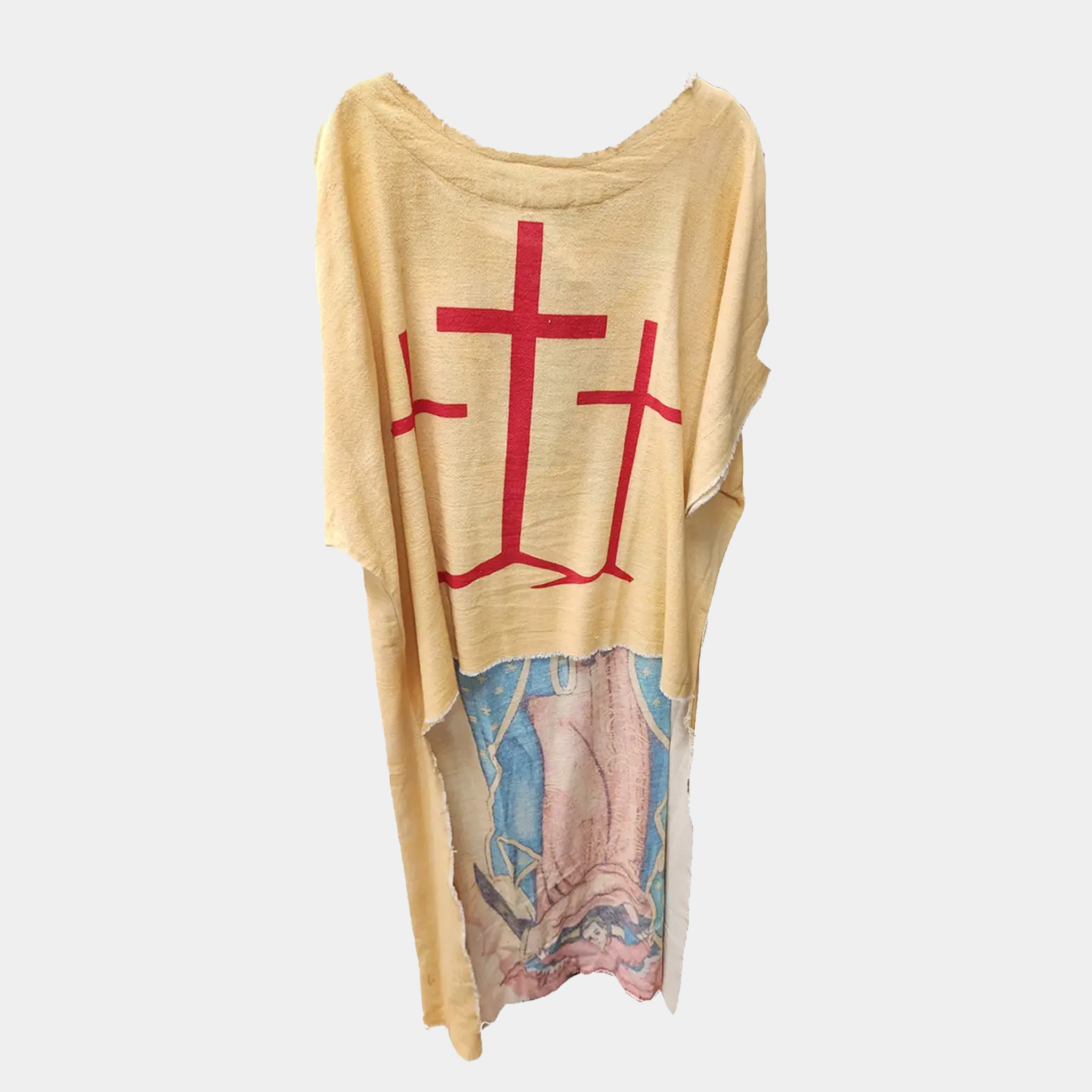 Hi-Lo Tunic with Crosses (Front) and Mother Mary (Back)