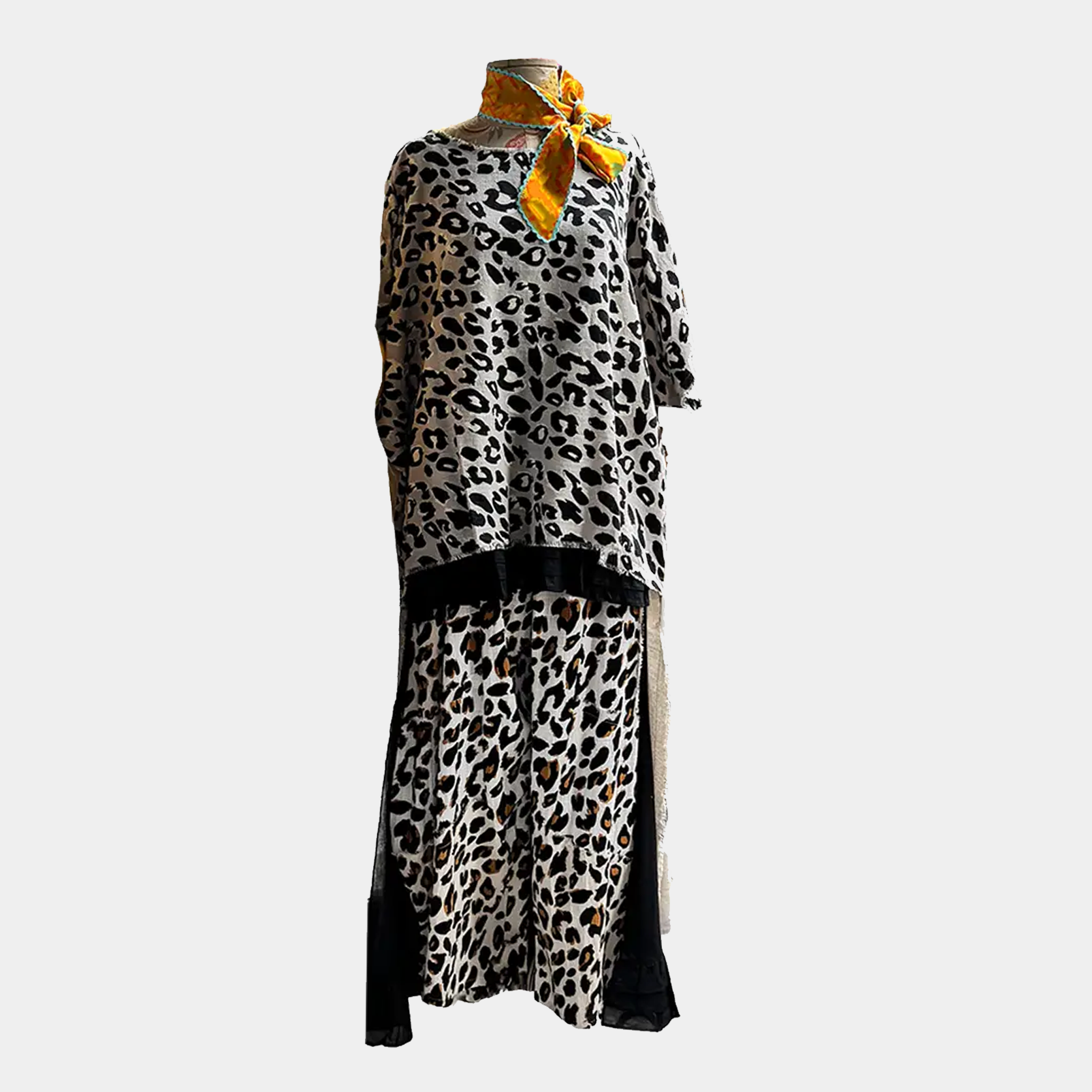 Hi-Lo Tunic with Leopard Print