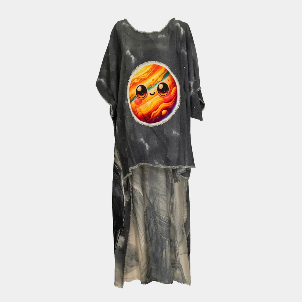 Hi-Lo Tunic with Jupiter Eyes Patch (Front) & Zeus Power Print (Back)