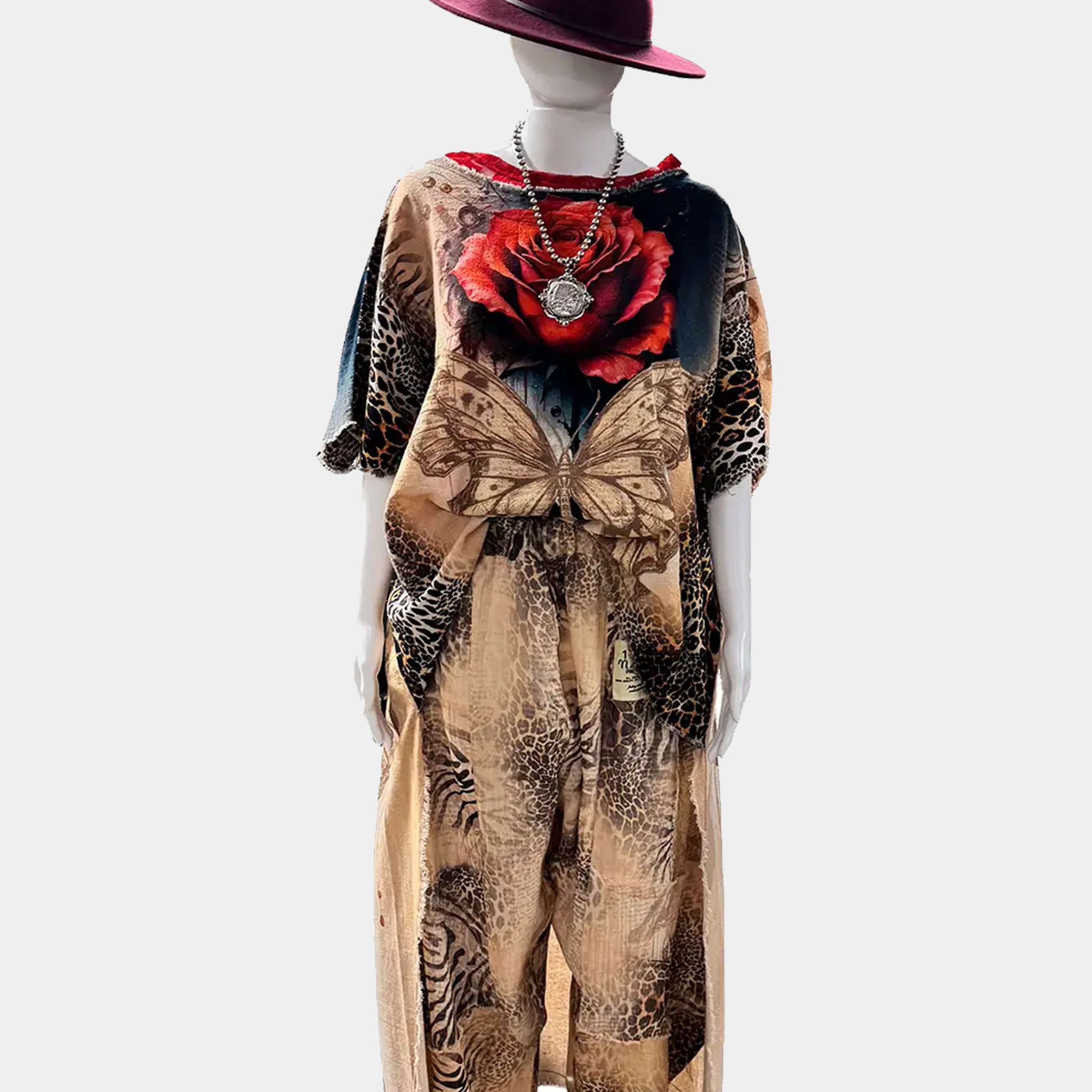 Hi-Lo Tunic with Rose & Butterfly