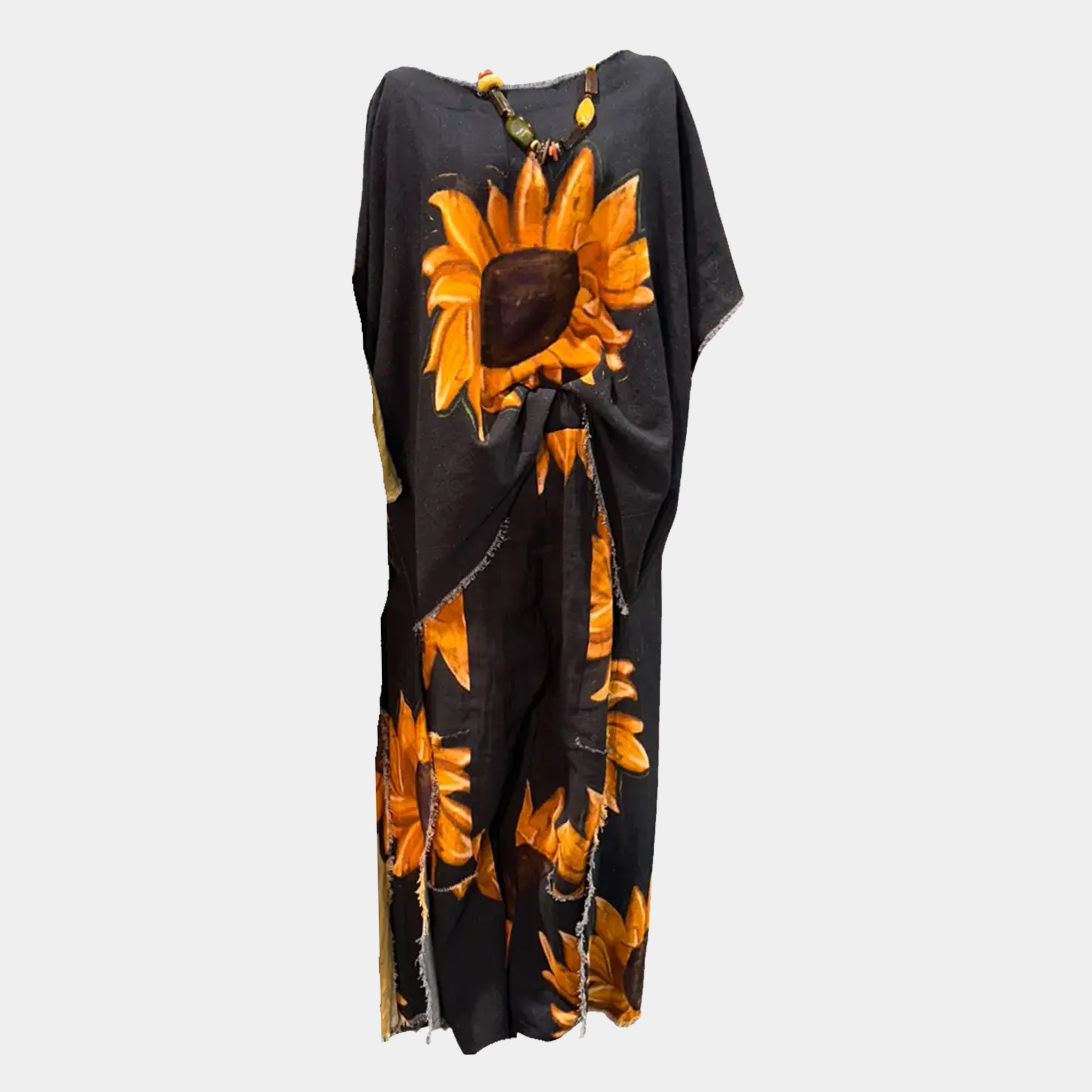Hi-Lo Tunic with Sunflowers in Gold or Black