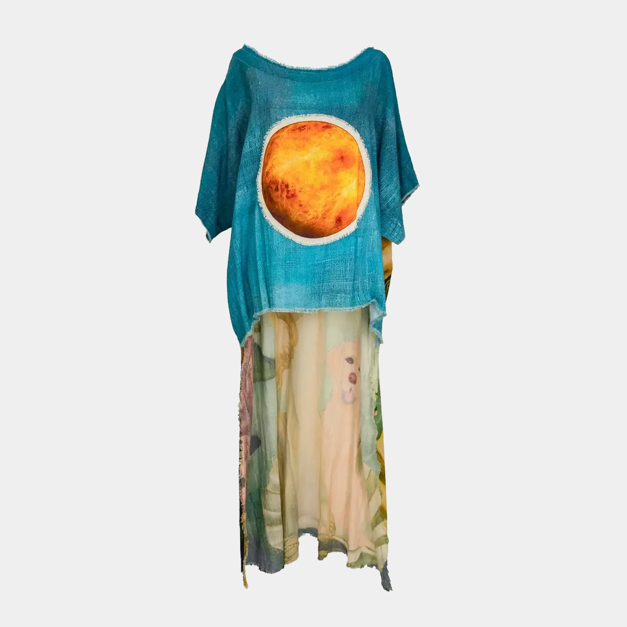 Hi-Lo Tunic w/Venus Patch (front) & Venus de Milo w/Dog Print (back)