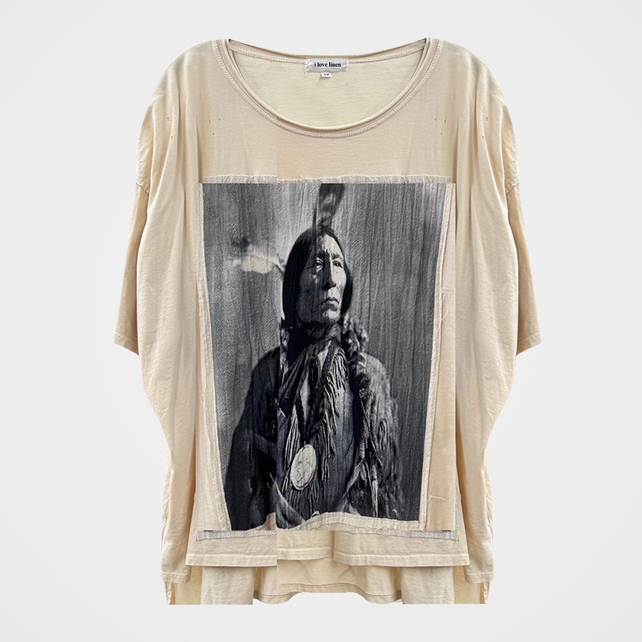 Indian Warrior Oversized Patchwork Tee