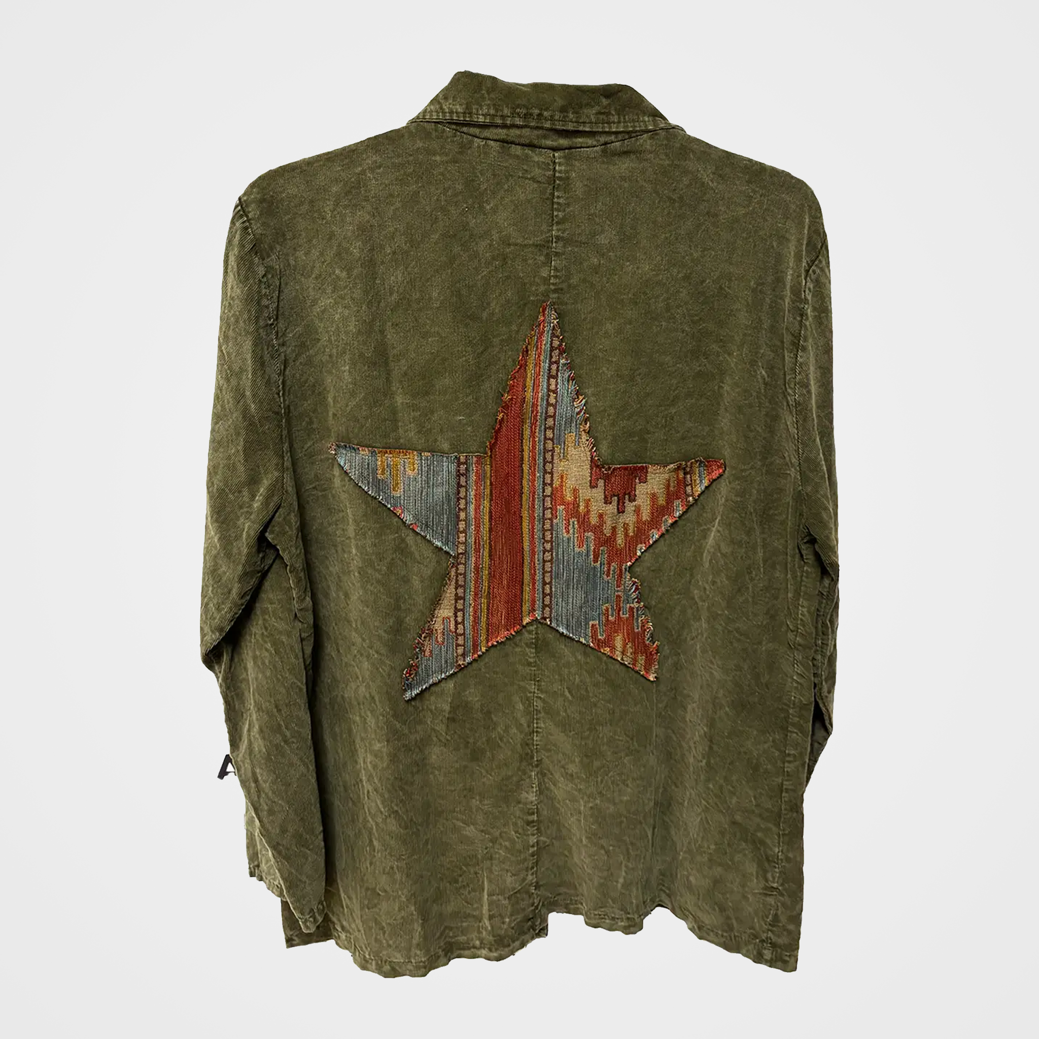 Mineral-Washed Pinwale Corduroy Jacket with Star Patch