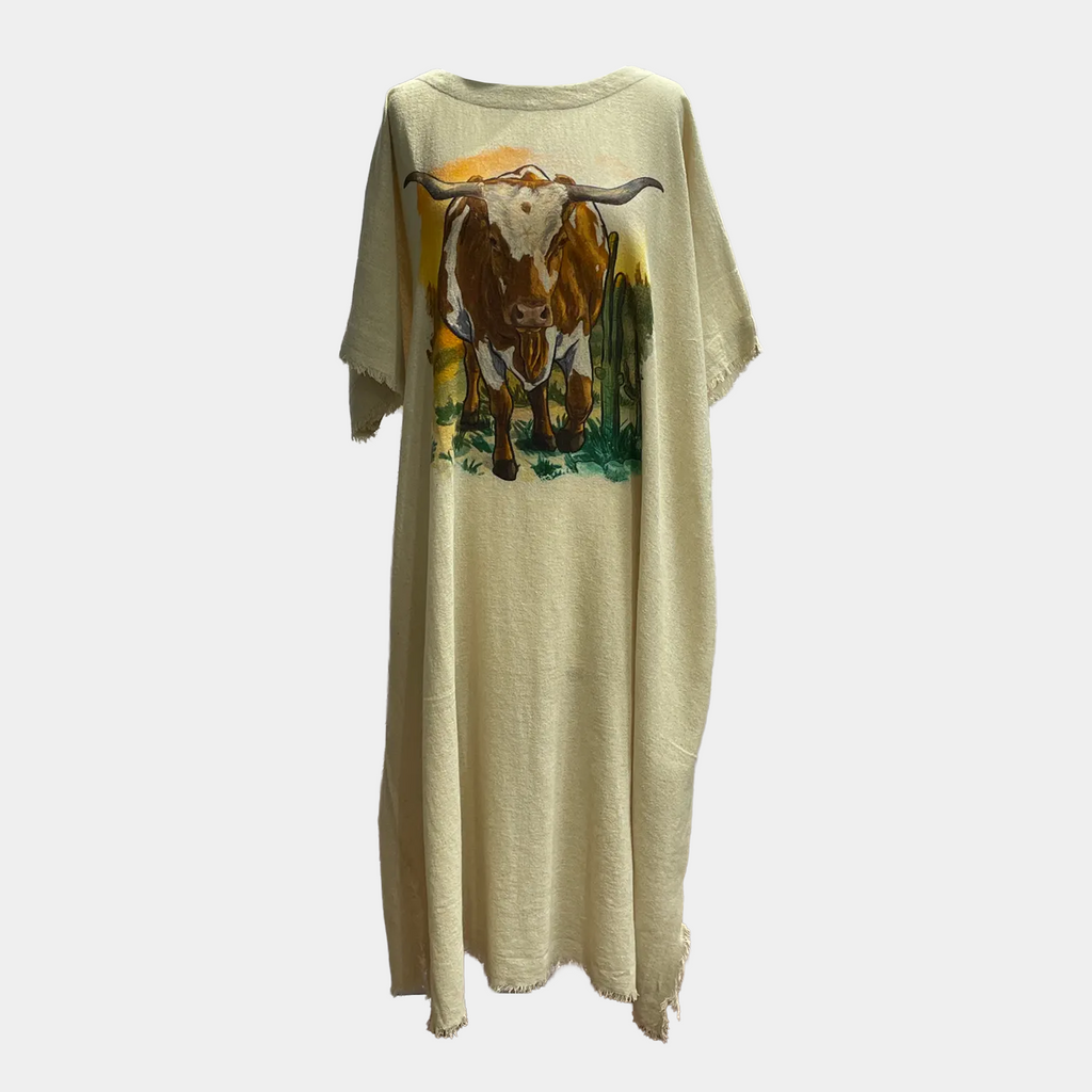 Kaftan with Longhorn Graphic