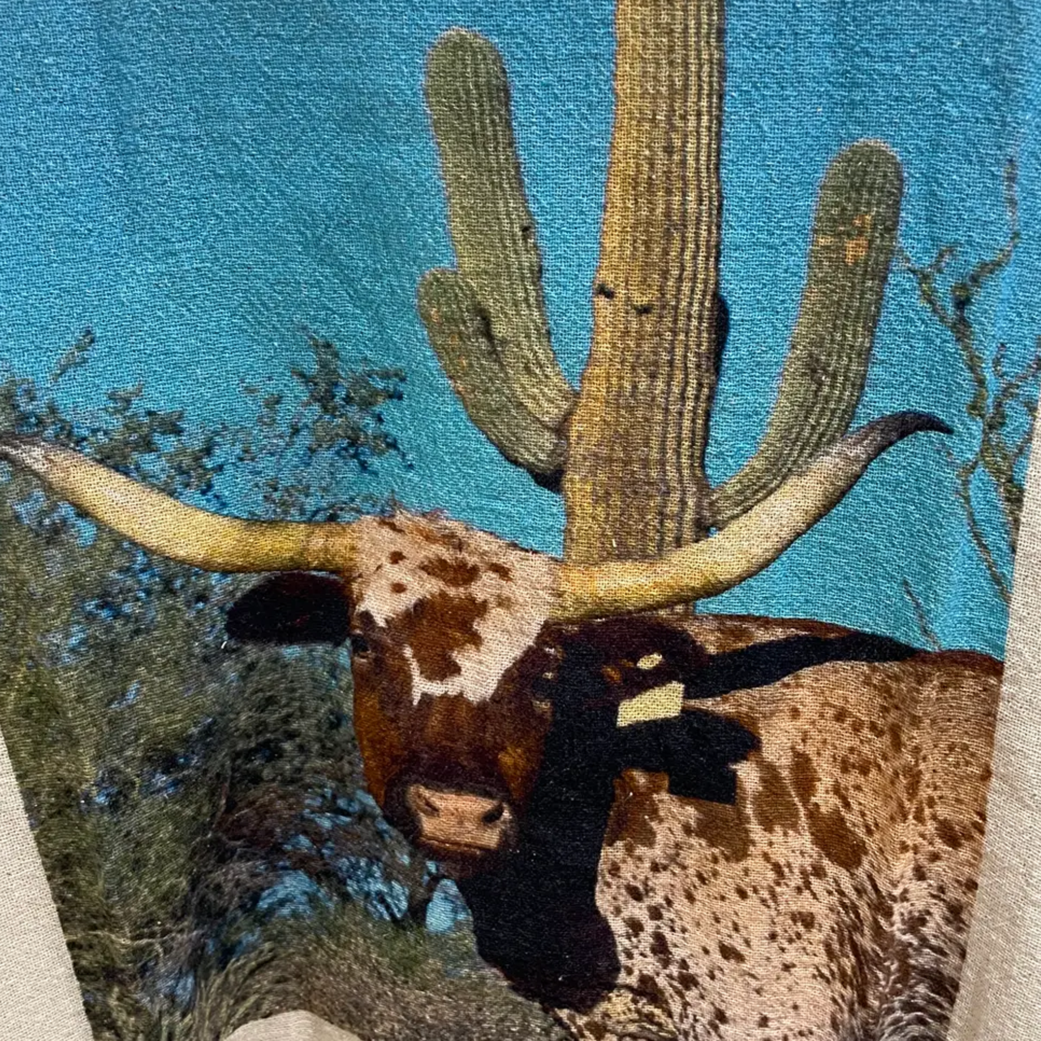 Kaftan with Longhorn & Cactus Print