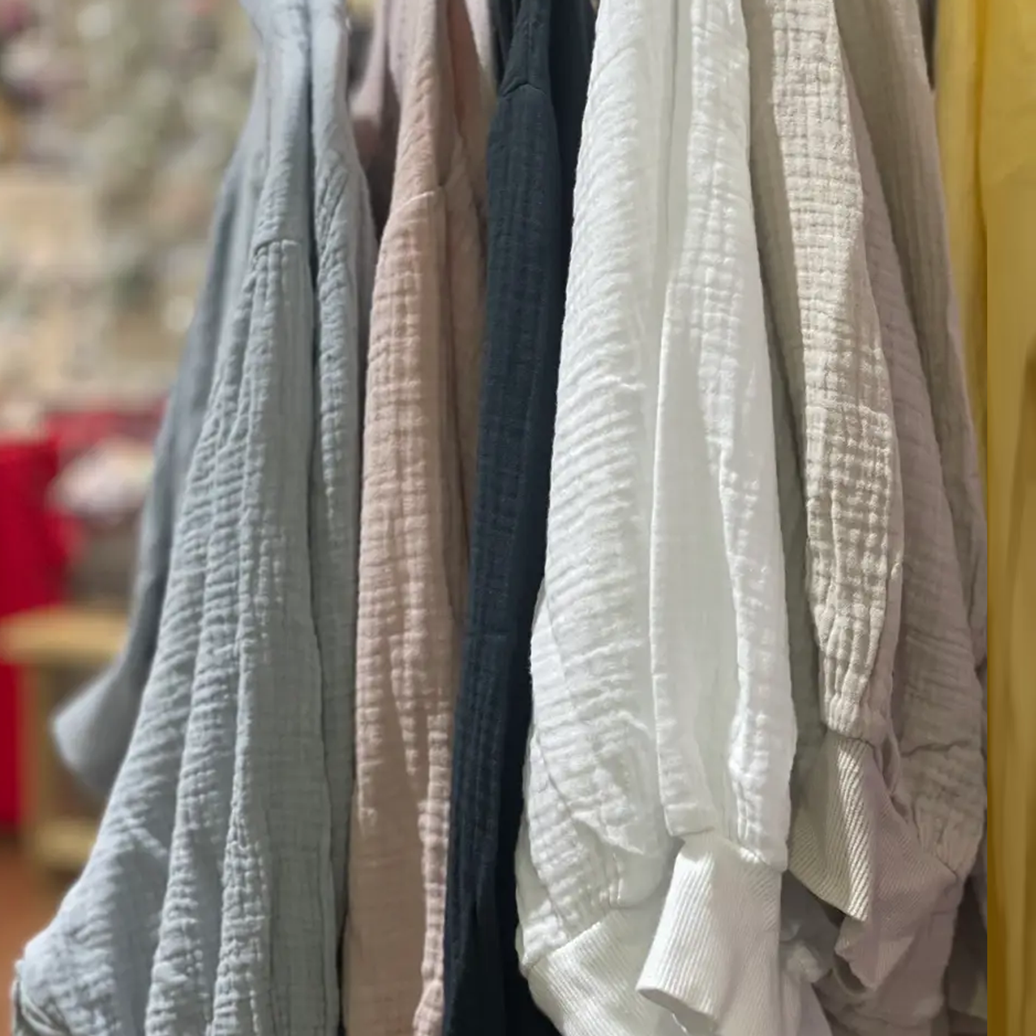 Linen Zipper Jacket with 3/4" Sleeves in Five Colors