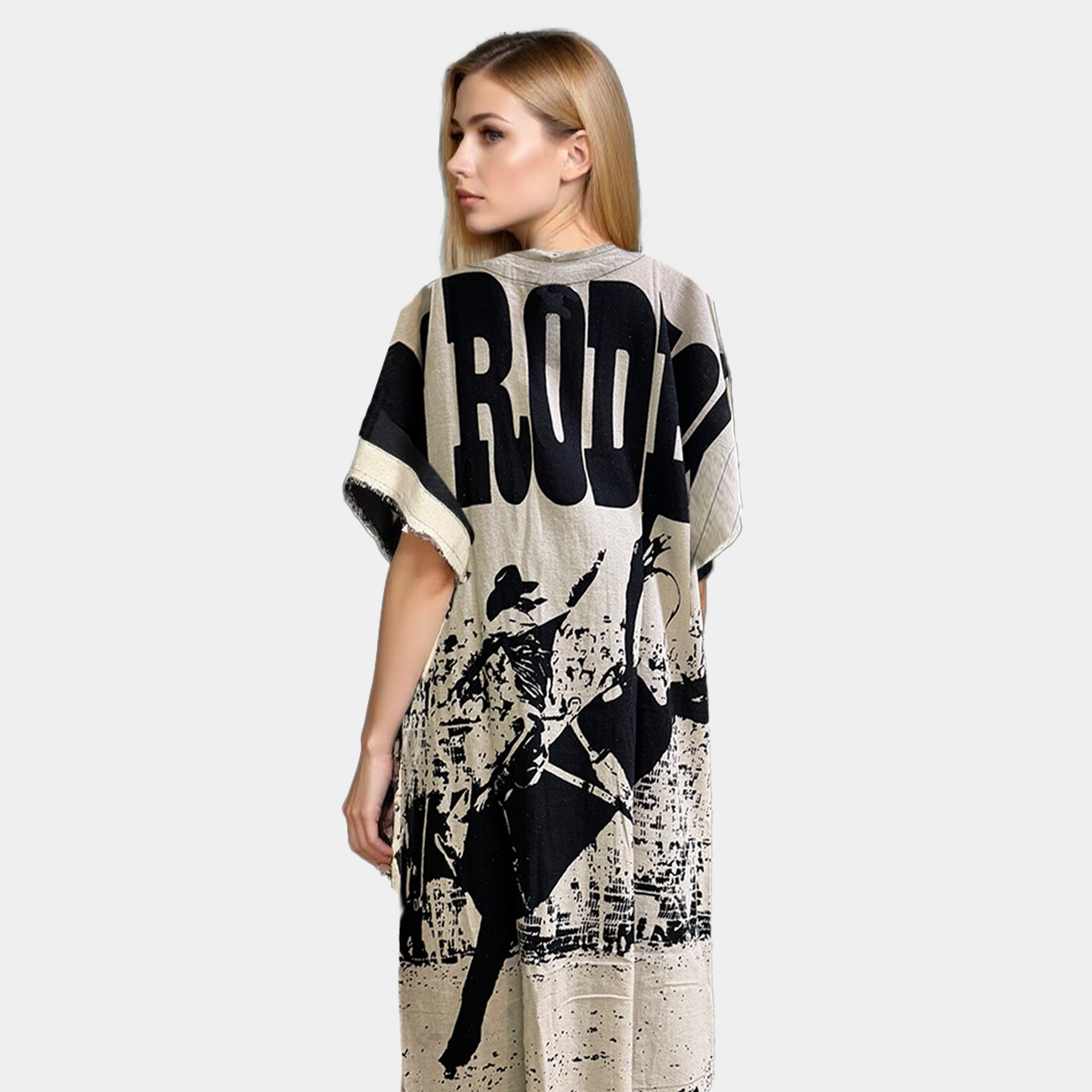 Hi-Lo Tunic with Cattle Brands on Front and Rodeo on Back