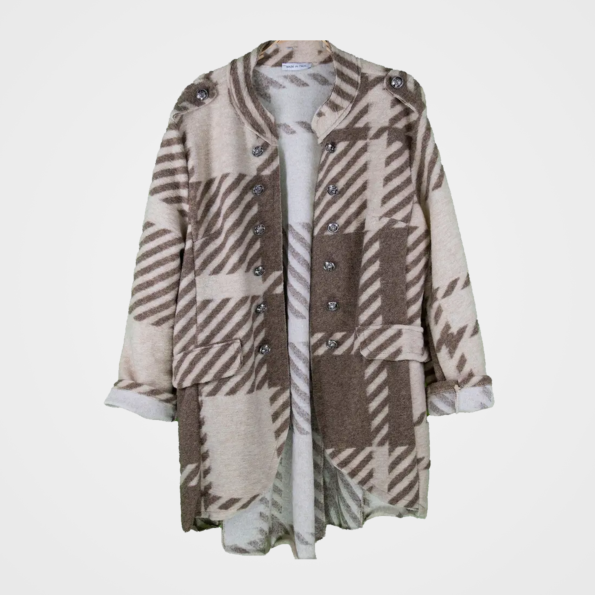 Sgt Pepper Military Style Jacket in Tan/Brown