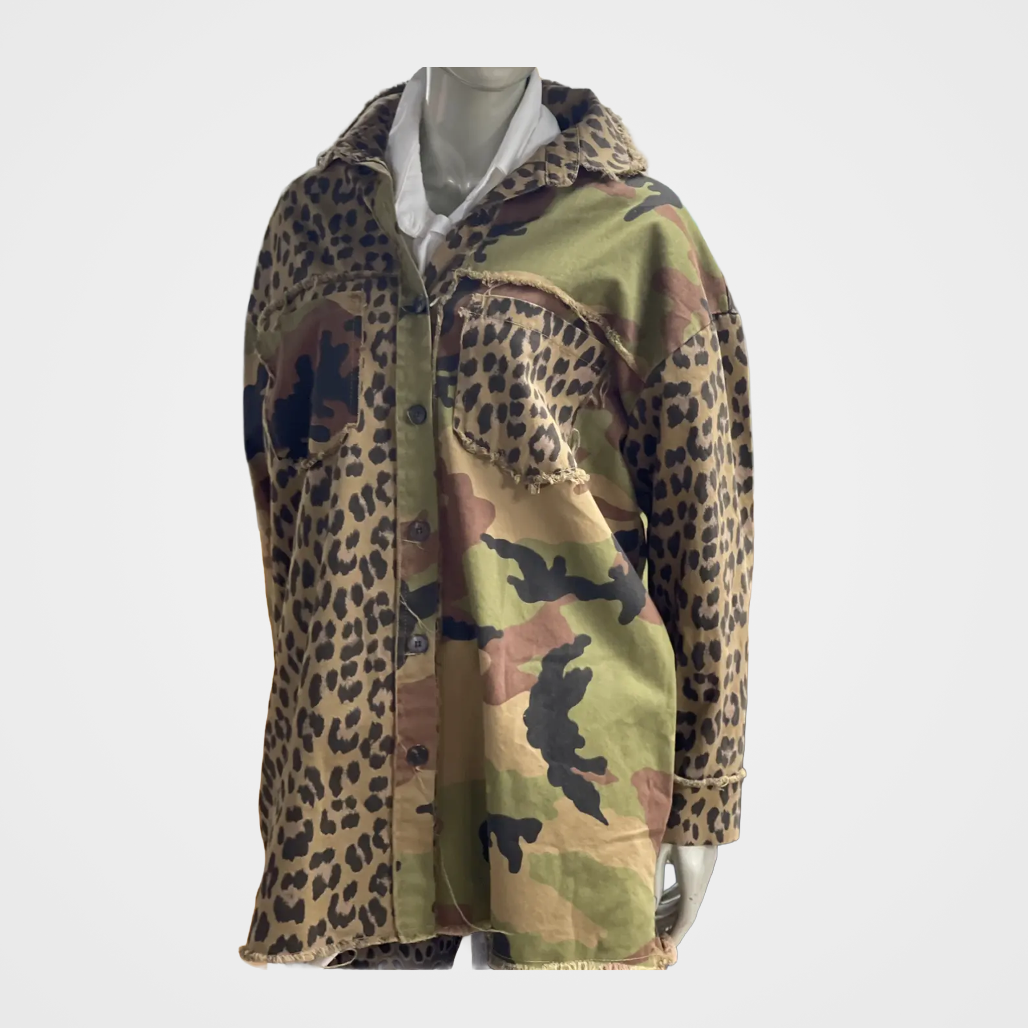 Camo Shacket with Pockets in Tan or Blue